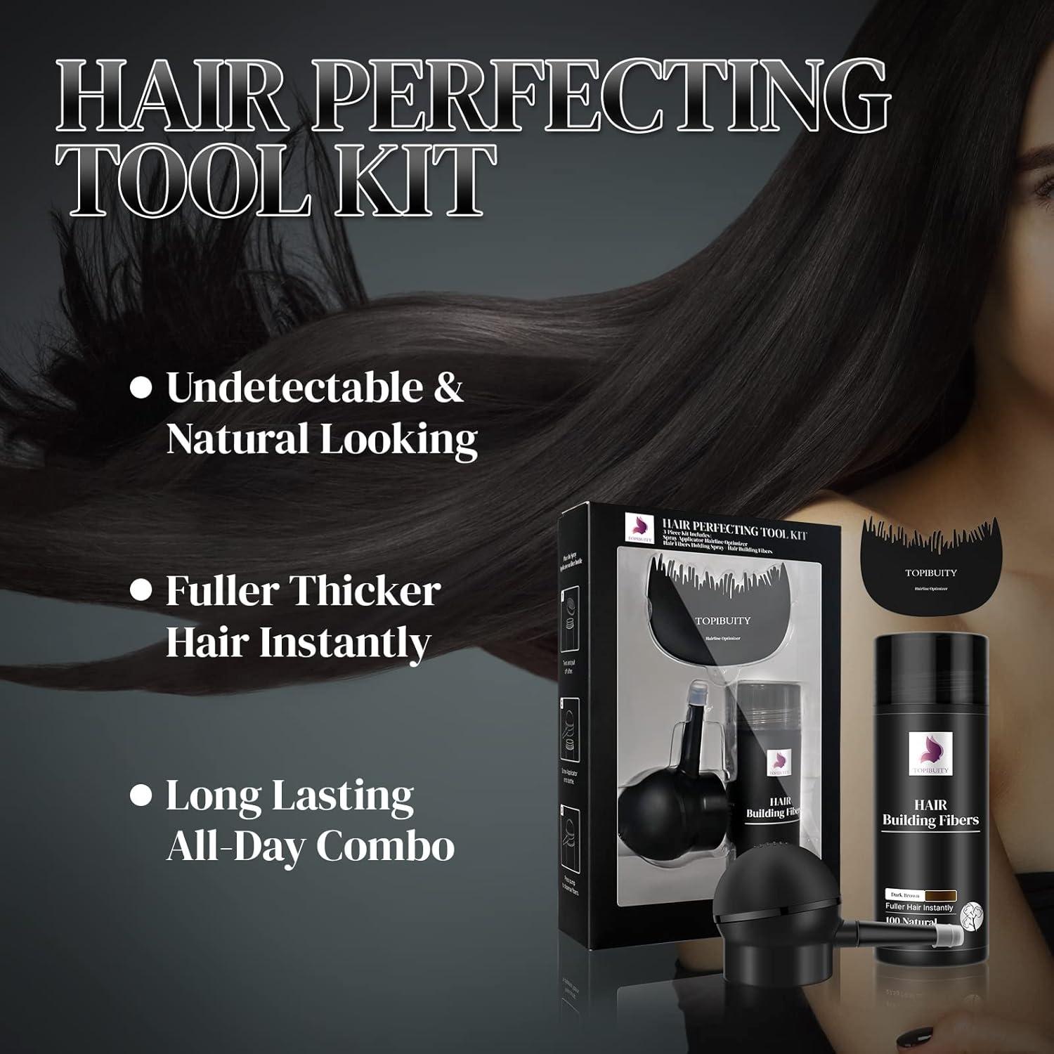 Fibra para Cabello Ralo TOPIBUITY Marrón Oscuro 3-en-1