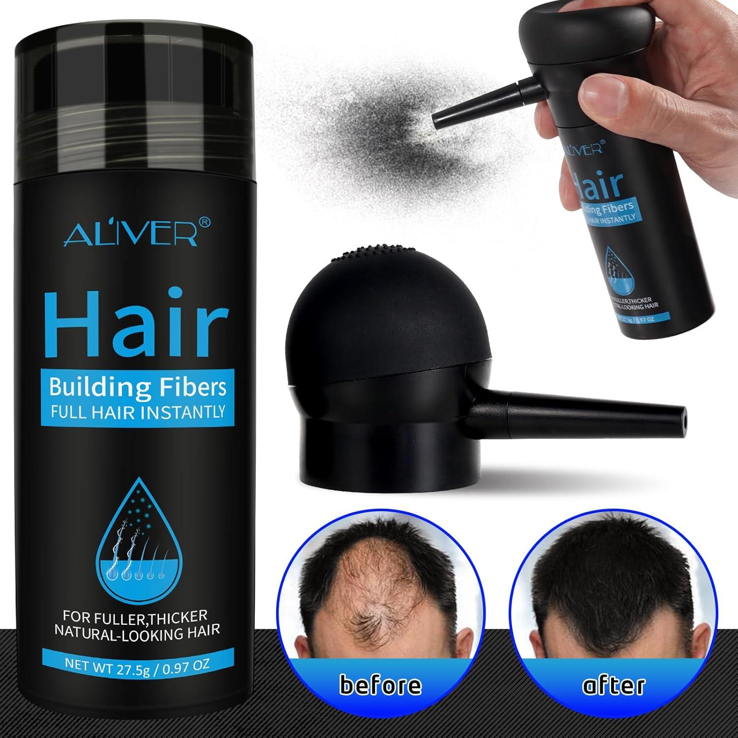 Fibras para el Cabello Aliver 27.5g - Relleno Instantáneo Negro