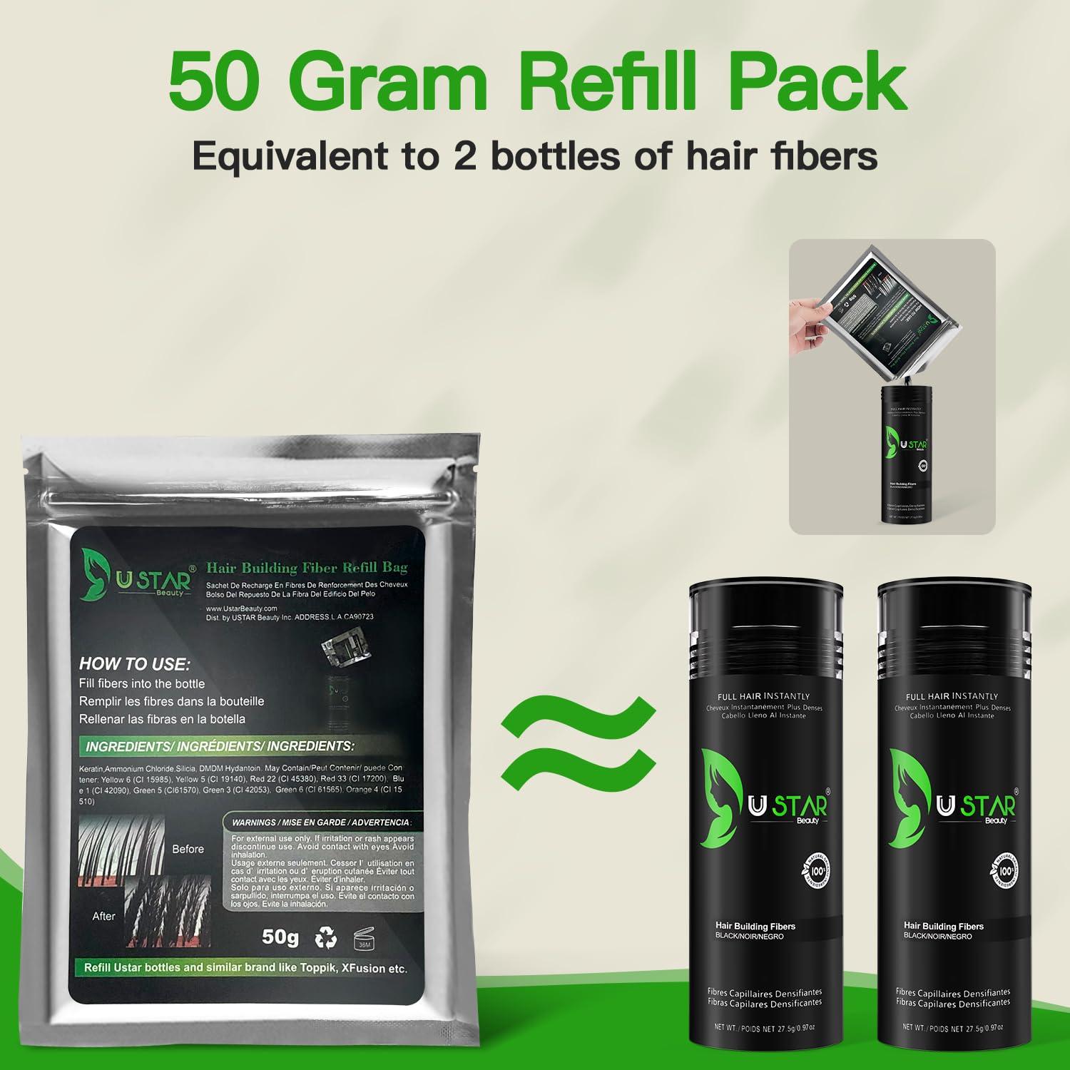 Juego de Fibras para Cabello USTAR 5 en 1 - Negro 77.5g