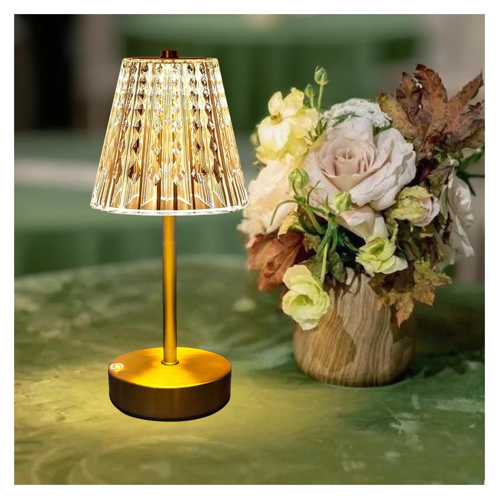 Lámpara de Mesa Inalámbrica Dorada 5000mAh LamparaDecor