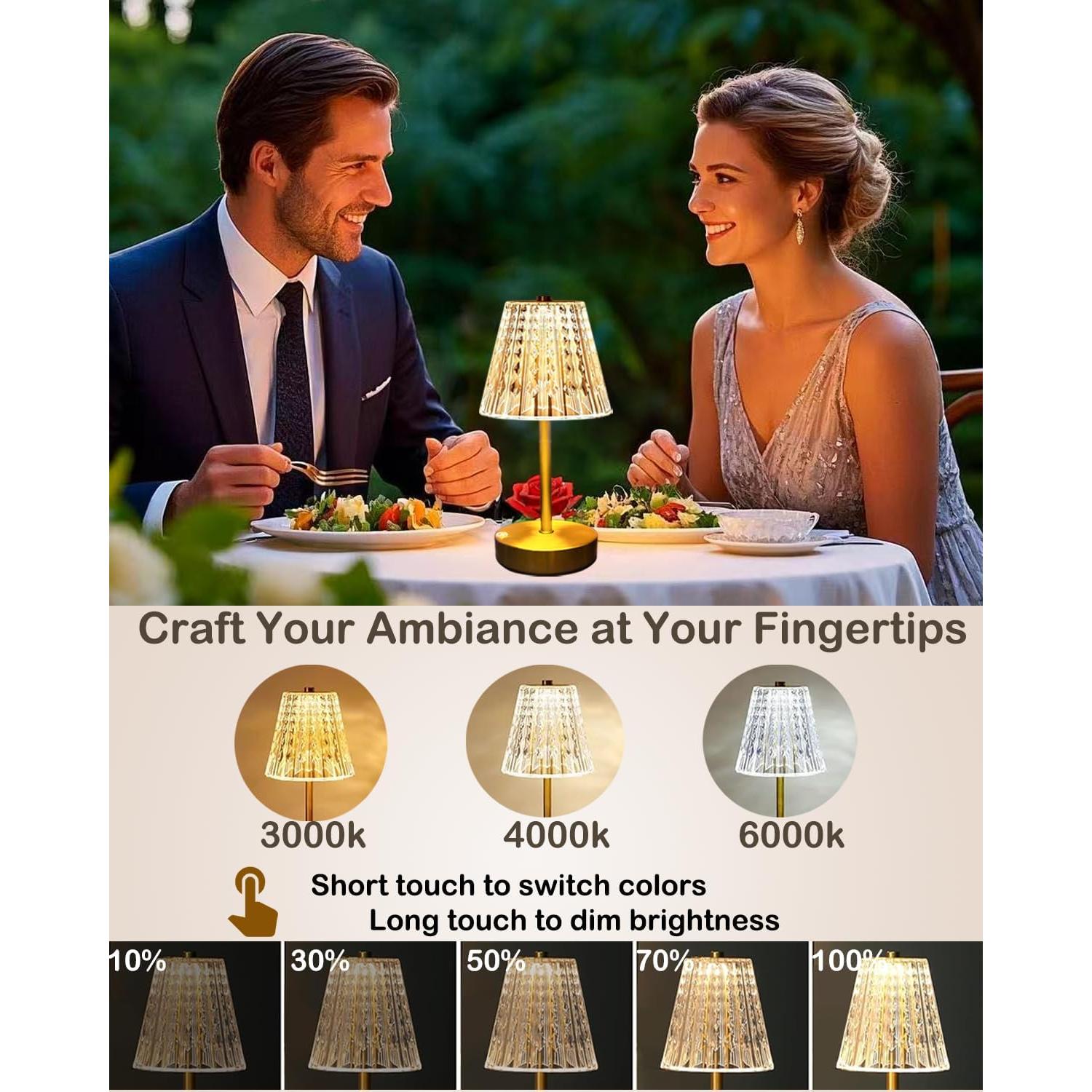 Lámpara de Mesa Inalámbrica Dorada 5000mAh LamparaDecor