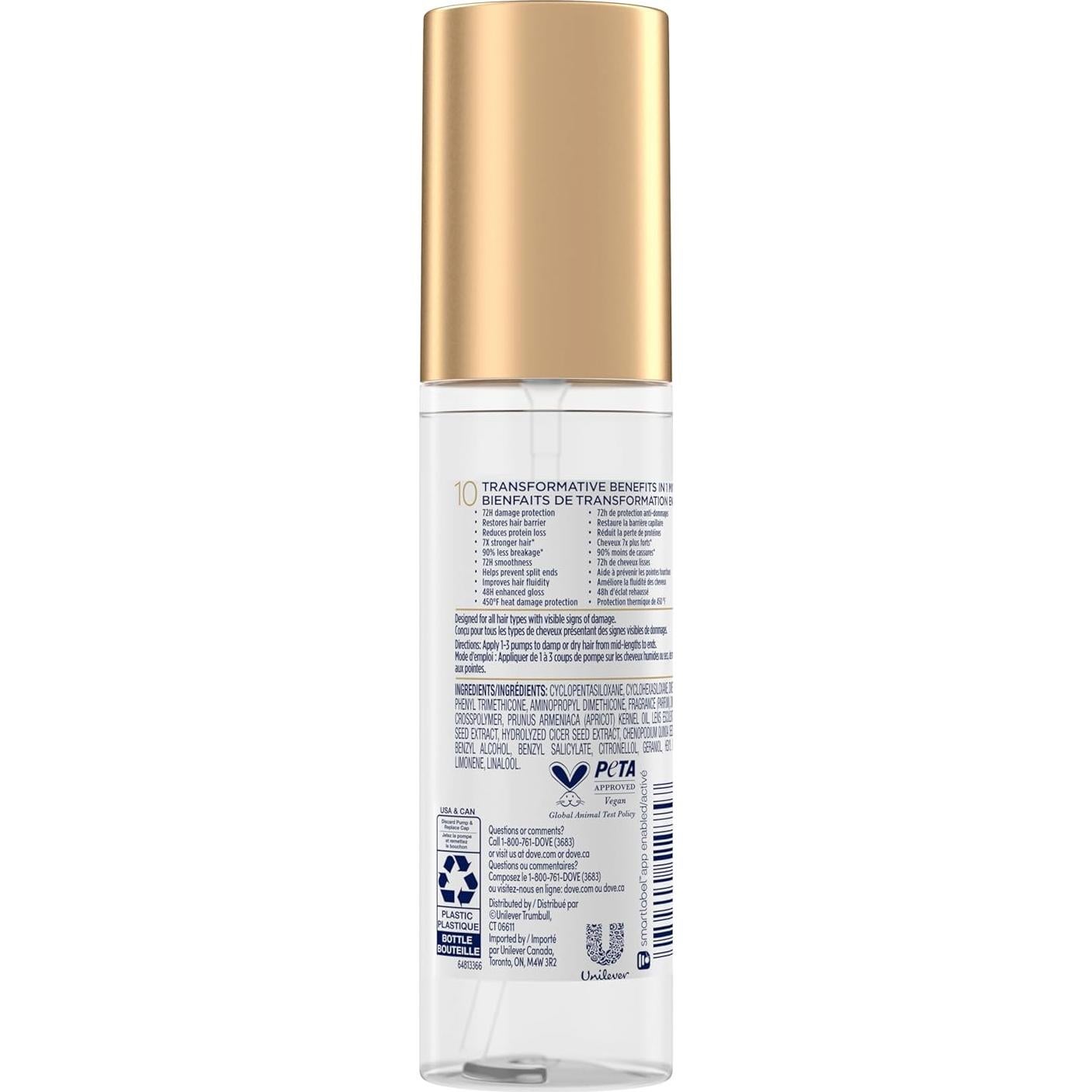 Sérum de Reparación Intensiva Dove 120g para Cabello Dañado