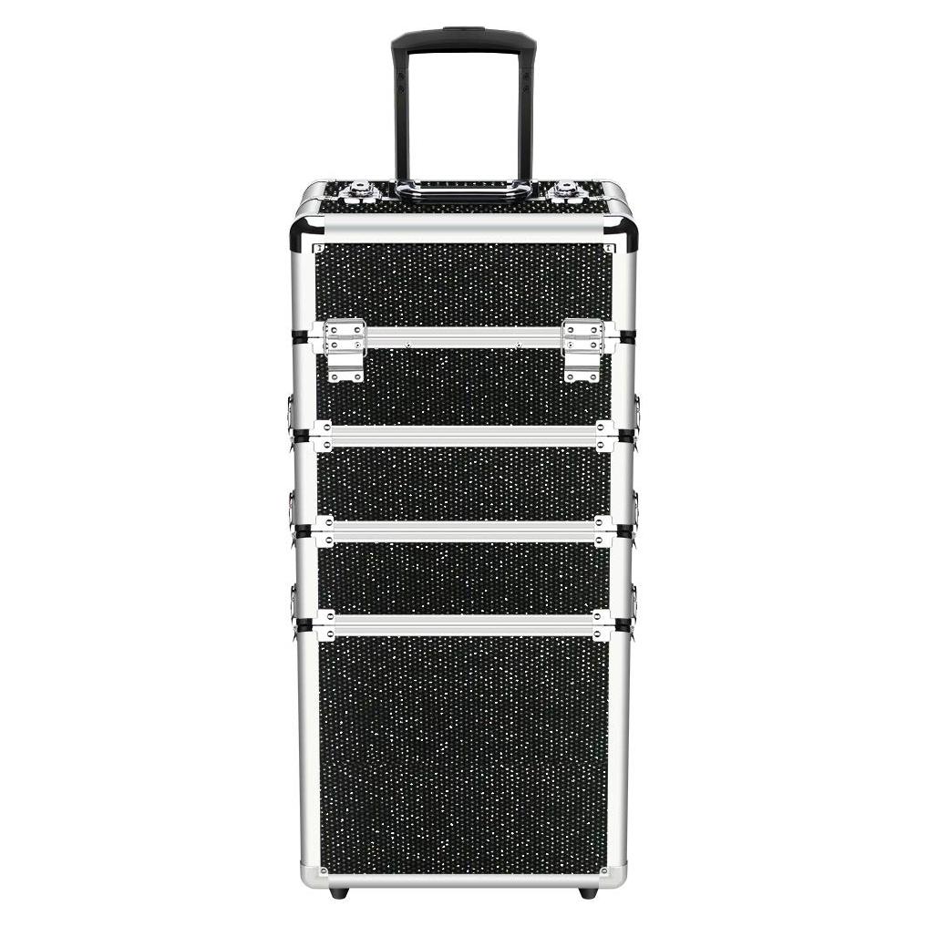 Estuche de Maquillaje OUDMAY 4 en 1 con Aluminio y Bandejas Plegables