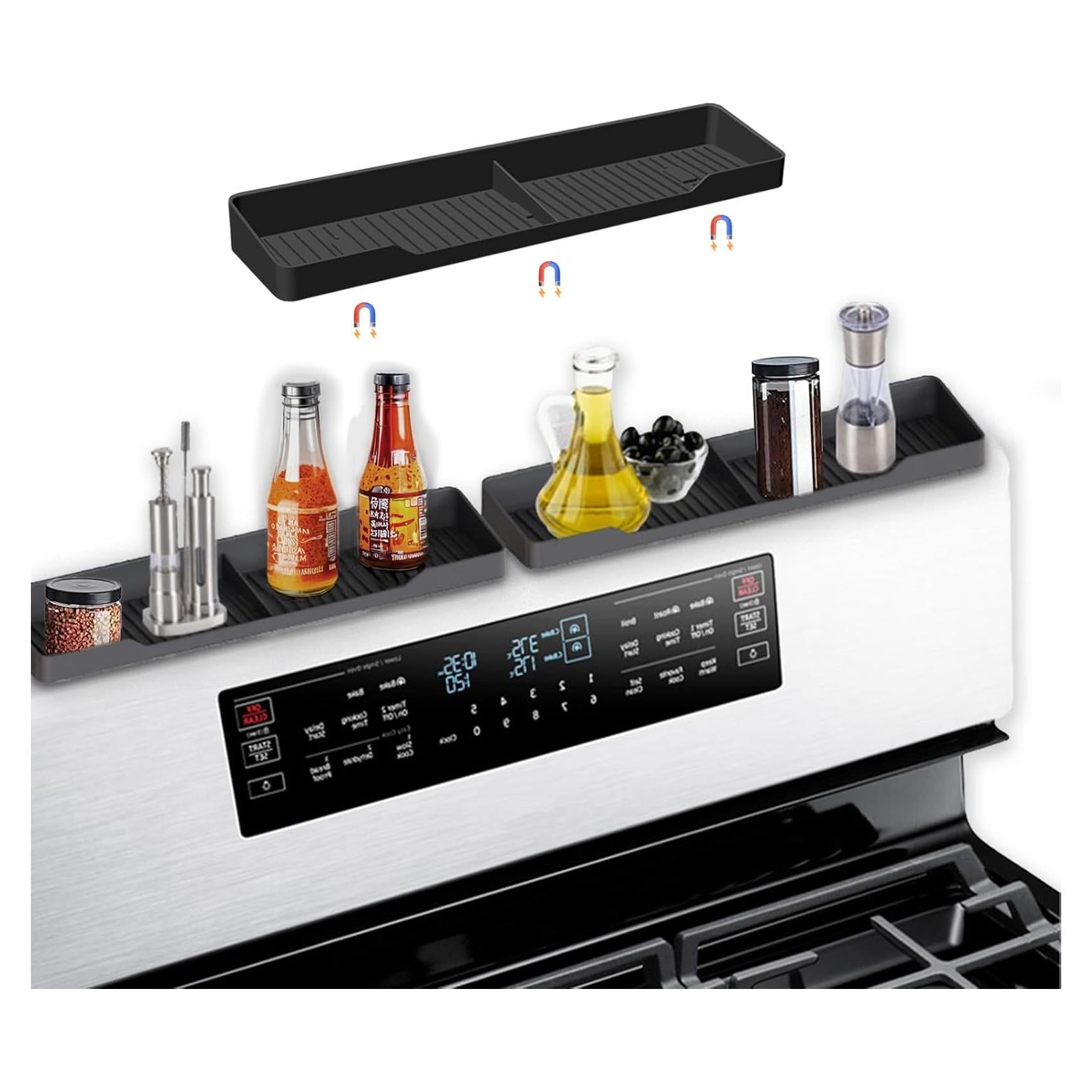 Estante Magnético de Silicona BoBoWalk 76 cm Negro para Cocina