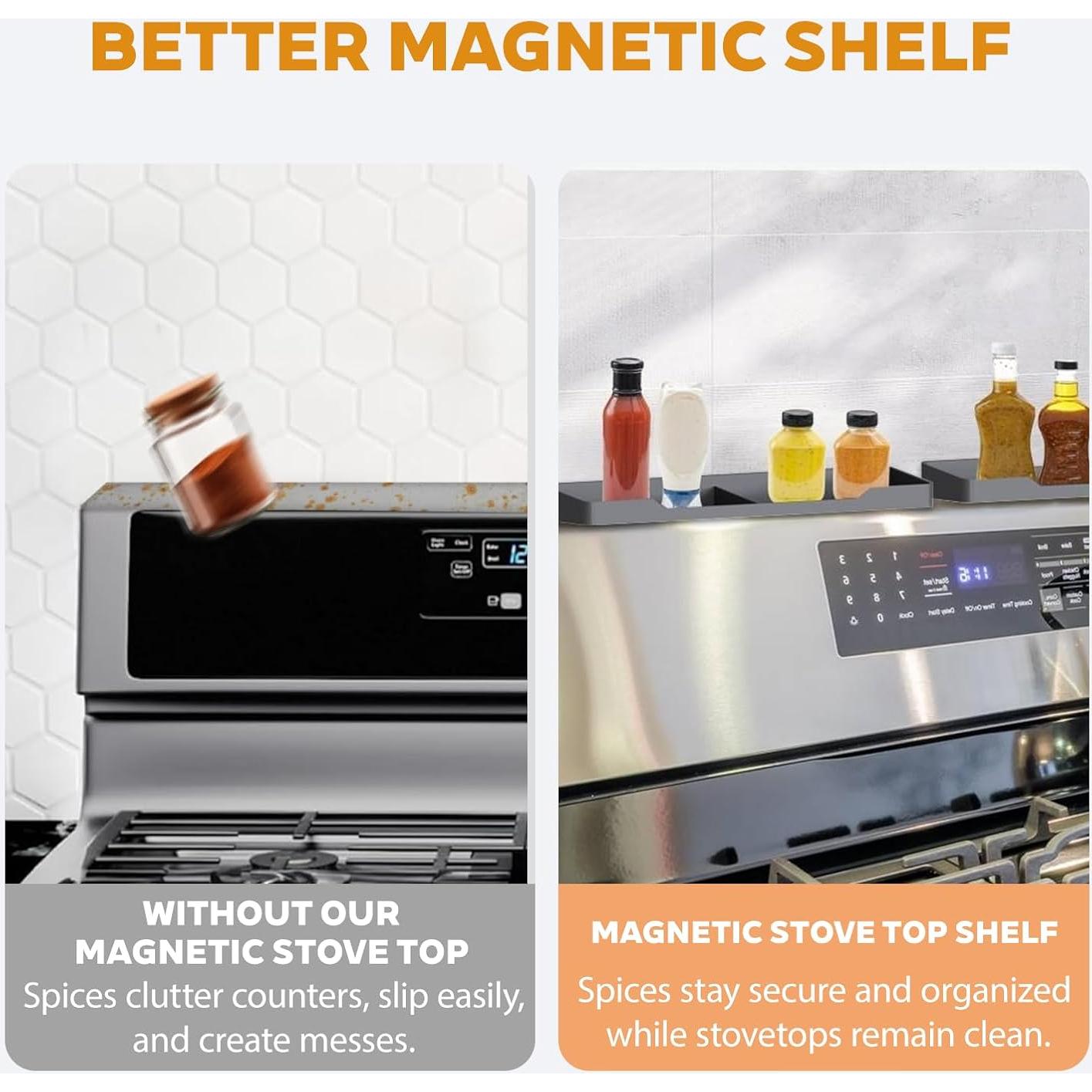 Estante Magnético de Silicona BoBoWalk 76 cm Negro para Cocina