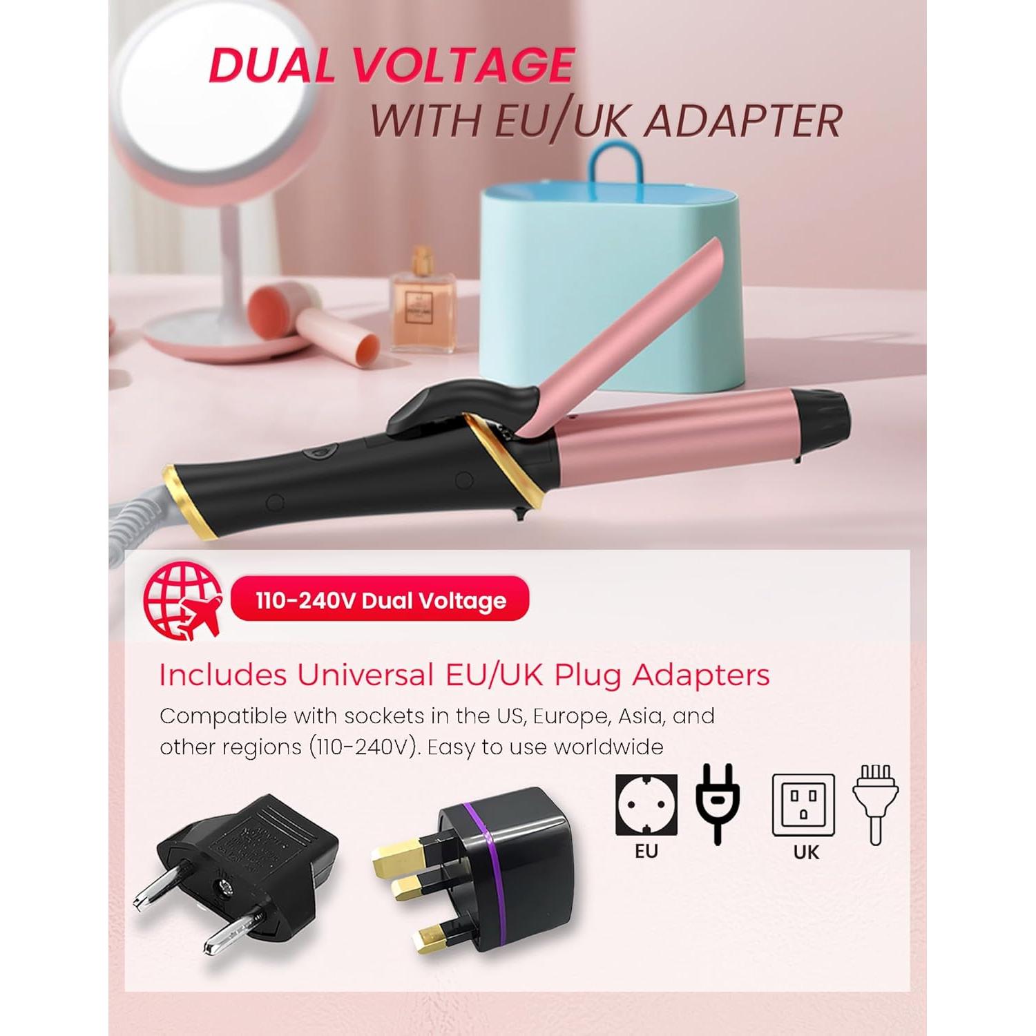 Mini Plancha de Rizar Ukliss Doble Voltaje 5 Temperaturas 30s