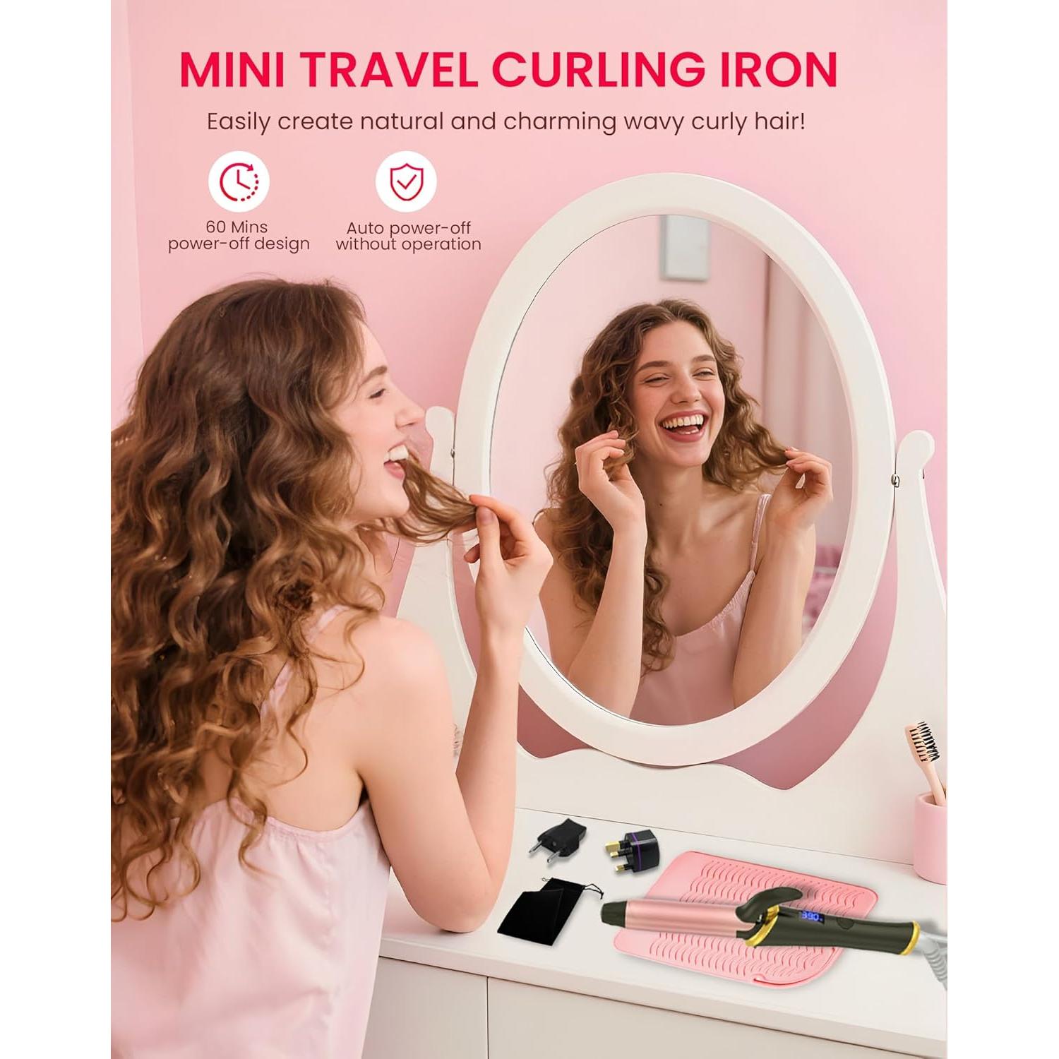 Mini Plancha de Rizar Ukliss Doble Voltaje 5 Temperaturas 30s