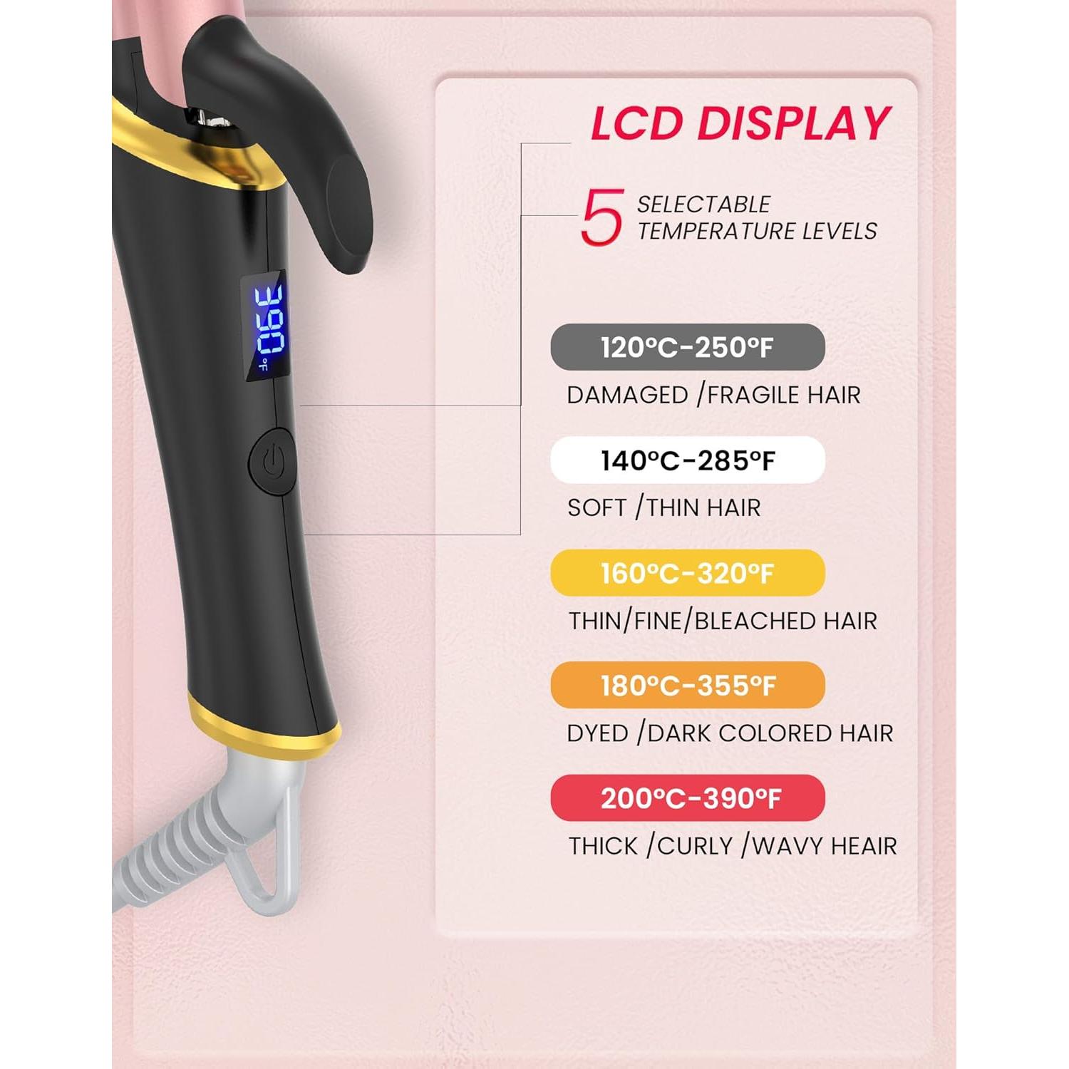 Mini Plancha de Rizar Ukliss Doble Voltaje 5 Temperaturas 30s