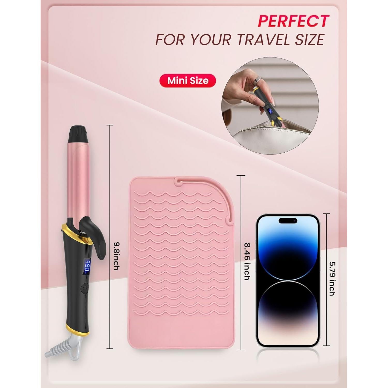 Mini Plancha de Rizar Ukliss Doble Voltaje 5 Temperaturas 30s