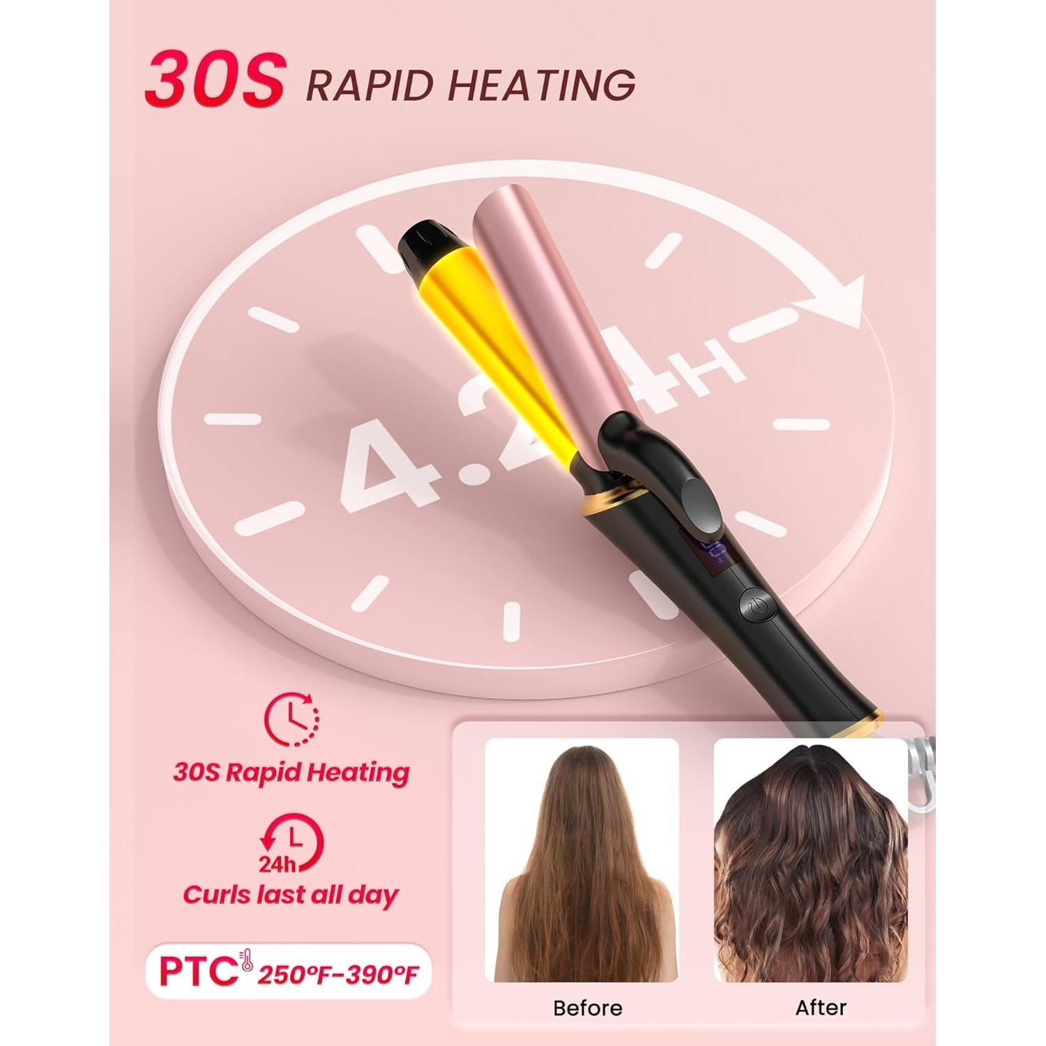 Mini Plancha de Rizar Ukliss Doble Voltaje 5 Temperaturas 30s