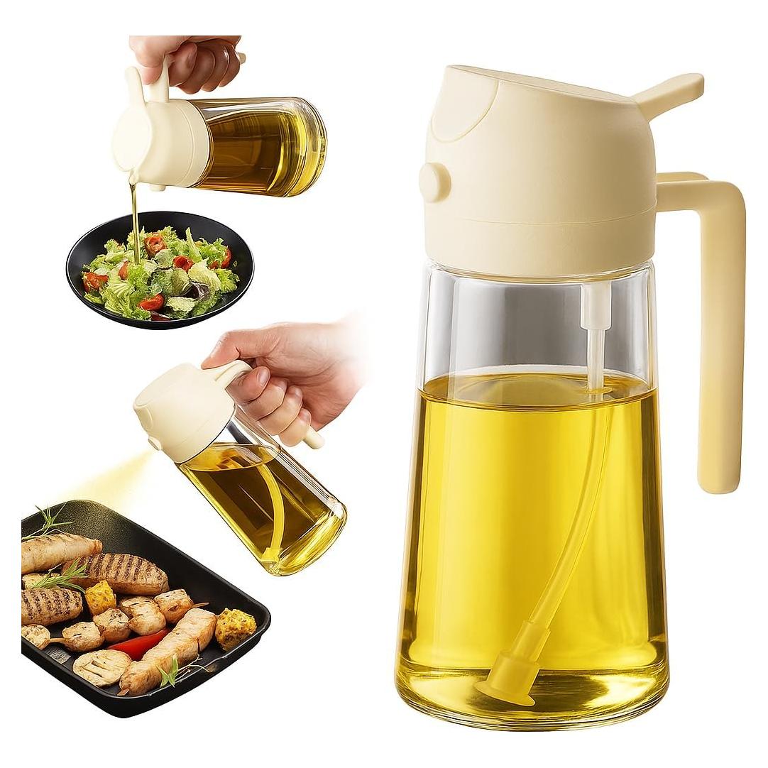 Botella de Spray y Dispensador de Aceite Genérico 470ml Vidrio Blanco