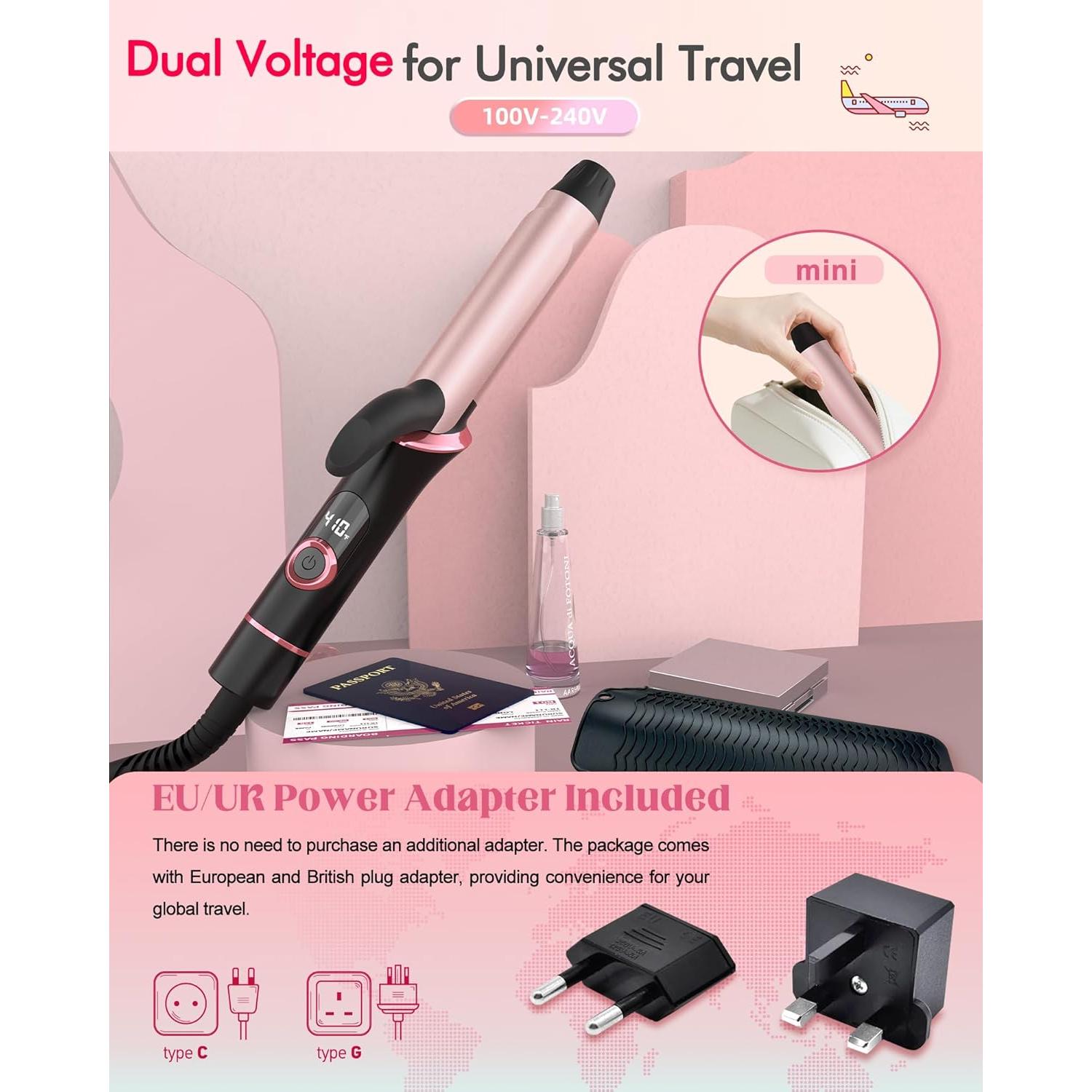 Mini Plancha de Rizar NFie Doble Voltaje 25.4 cm 210°C