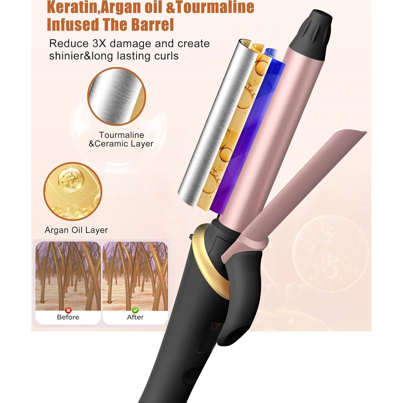 Mini Plancha de Rizar UKLISS 3/4" Doble Voltaje 5 Temperaturas