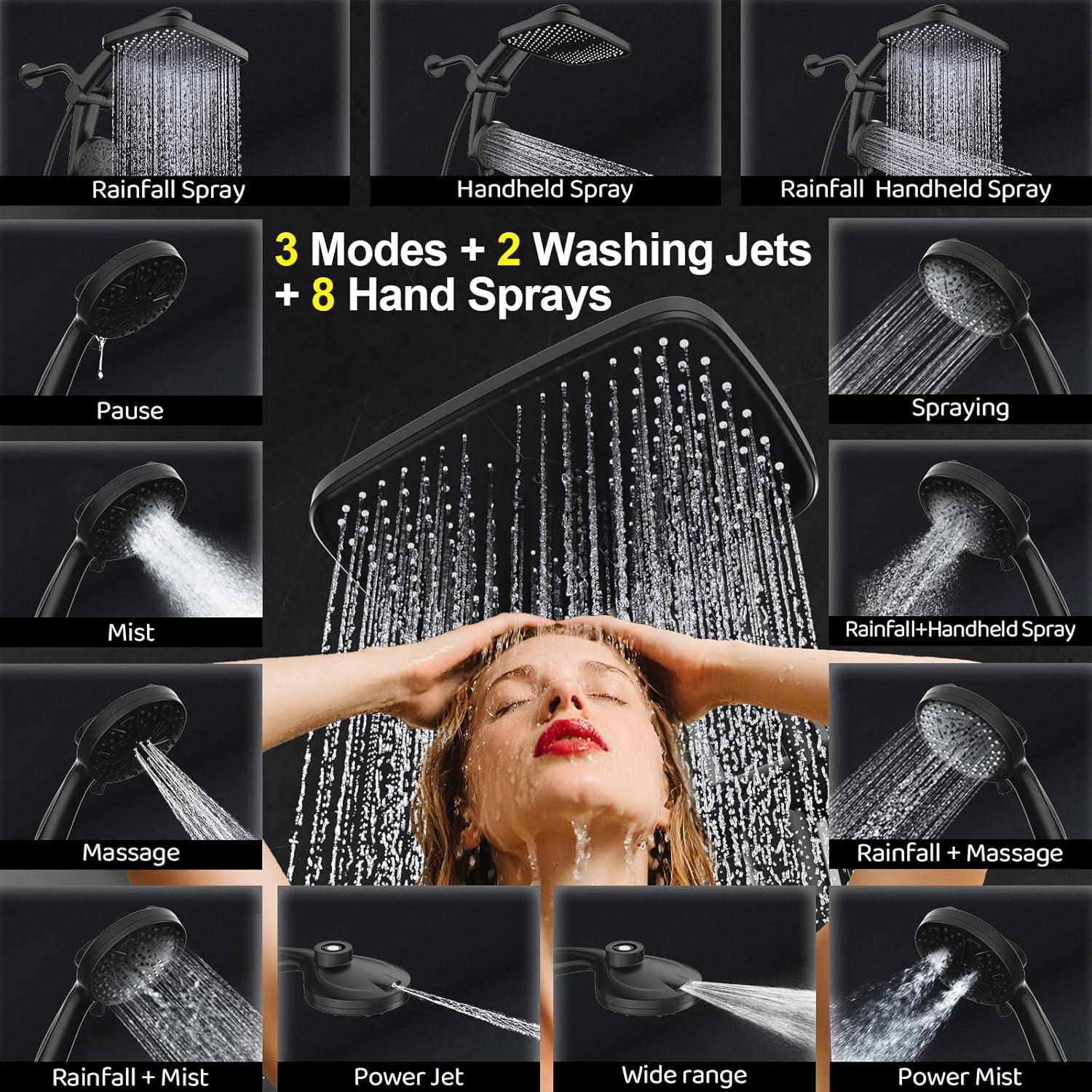 Cabezal de Ducha de Lluvia y Mano Razime 30.48 cm Alta Presión