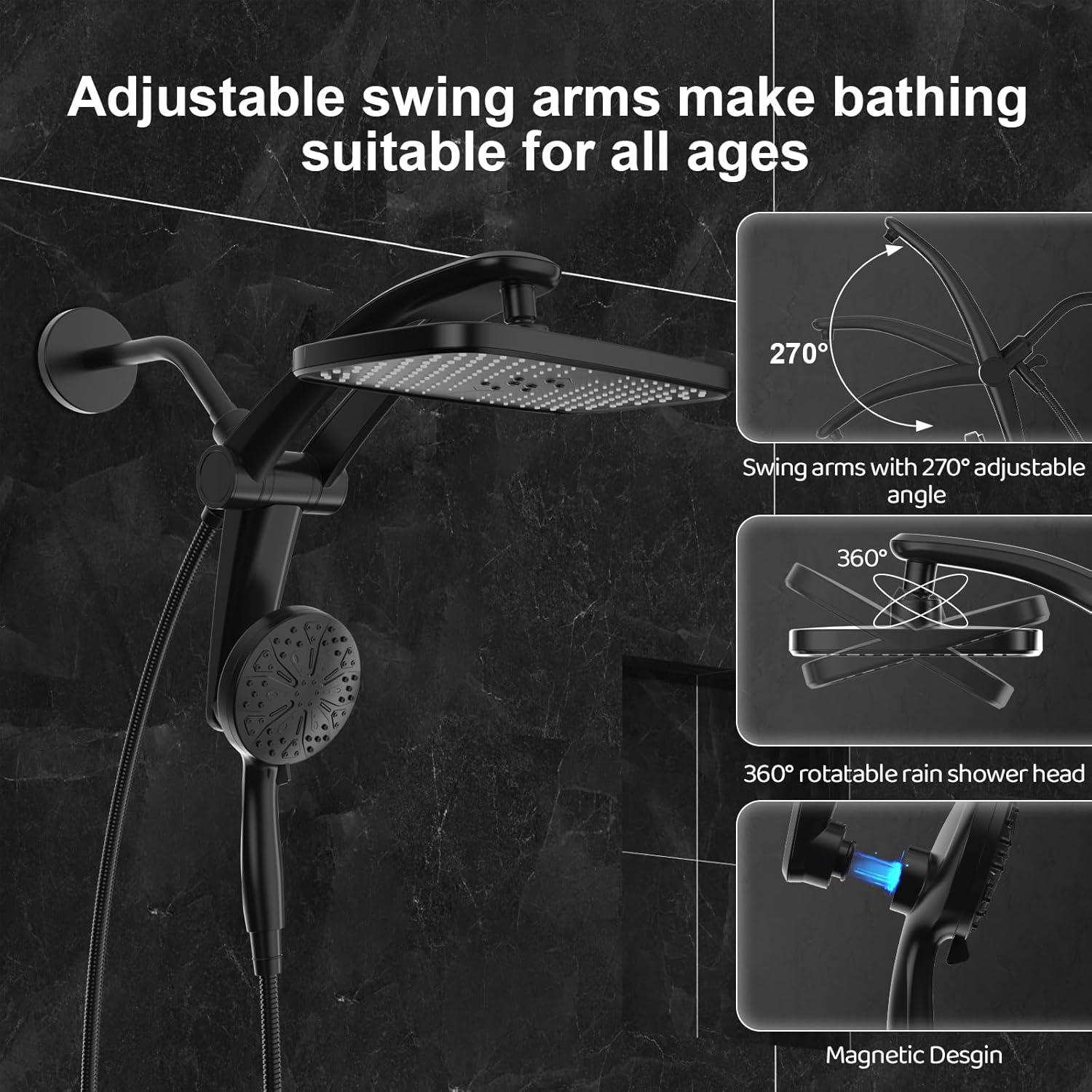 Cabezal de Ducha de Lluvia y Mano Razime 30.48 cm Alta Presión