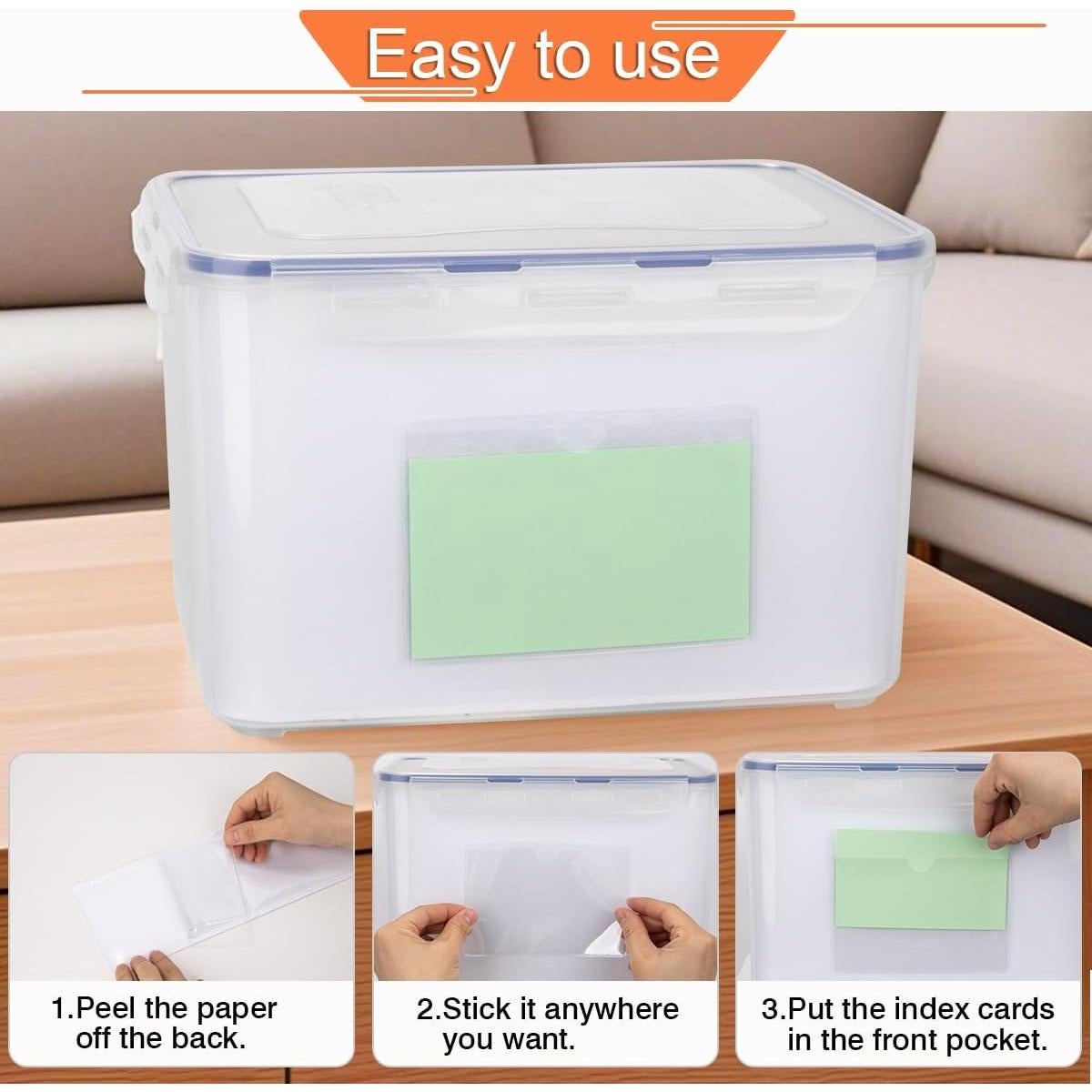 Paquete de 30 Sujetadores Adhesivos Transparentes SUMERX 3x5"