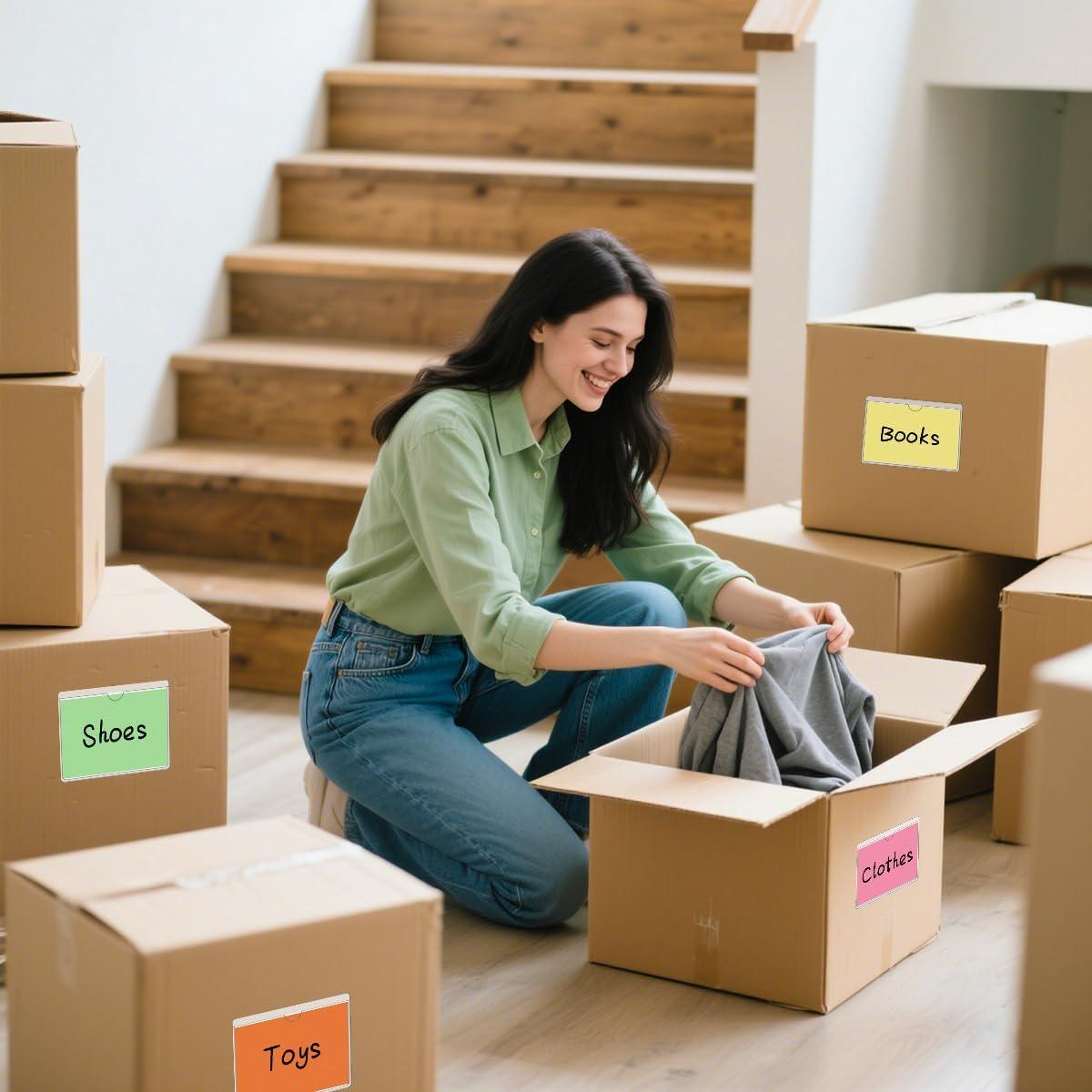 Paquete de 30 Sujetadores Adhesivos Transparentes SUMERX 3x5"