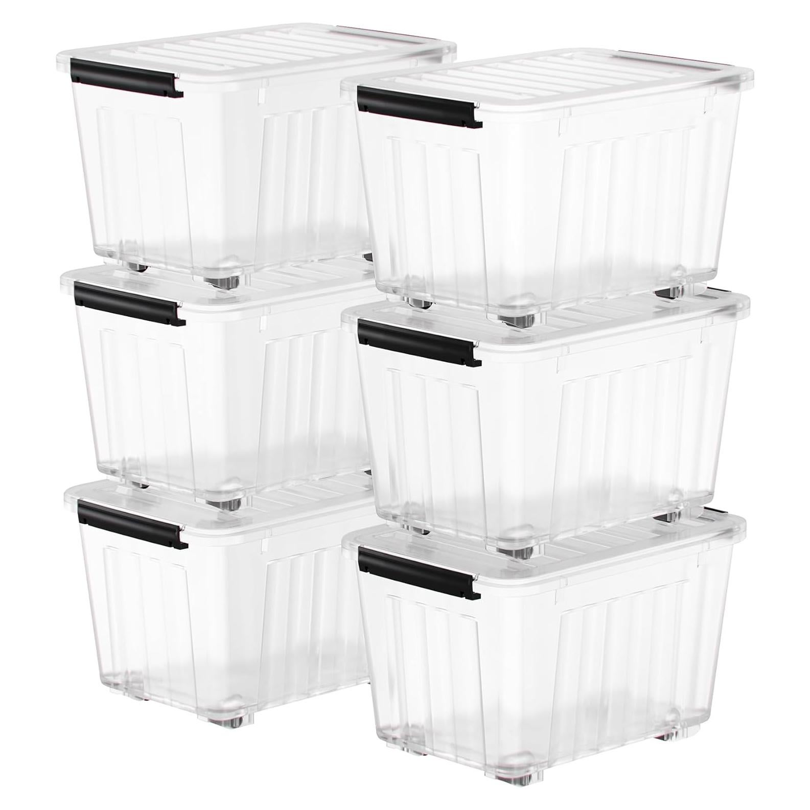 Caja de Almacenamiento Plástica Nazhura 72QT 6 Paquetes Transparente