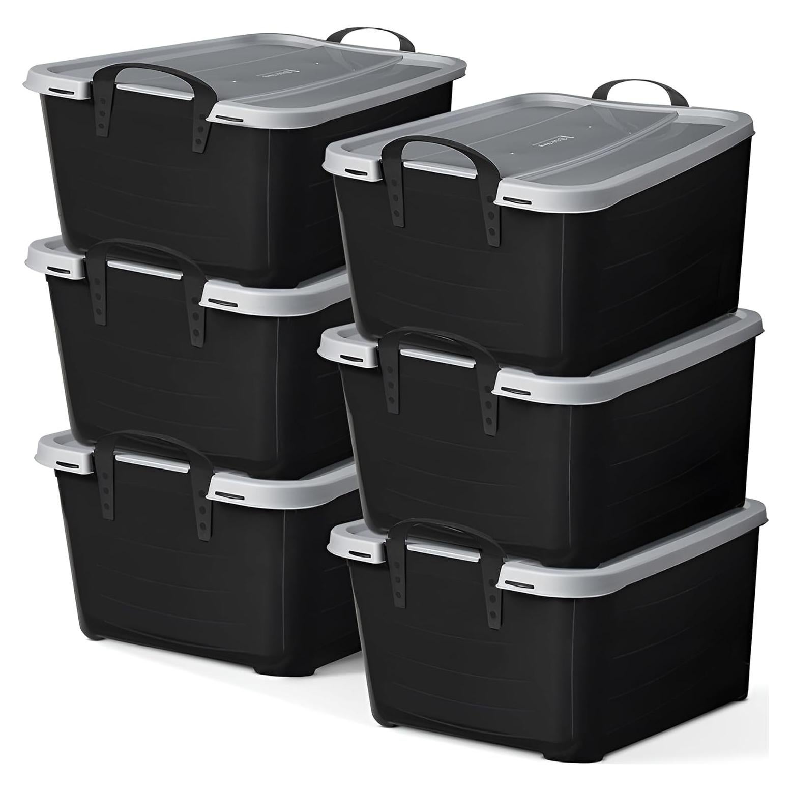 Contenedores de Almacenamiento Historia de Vida 6-Pack 52L Negro/Gris