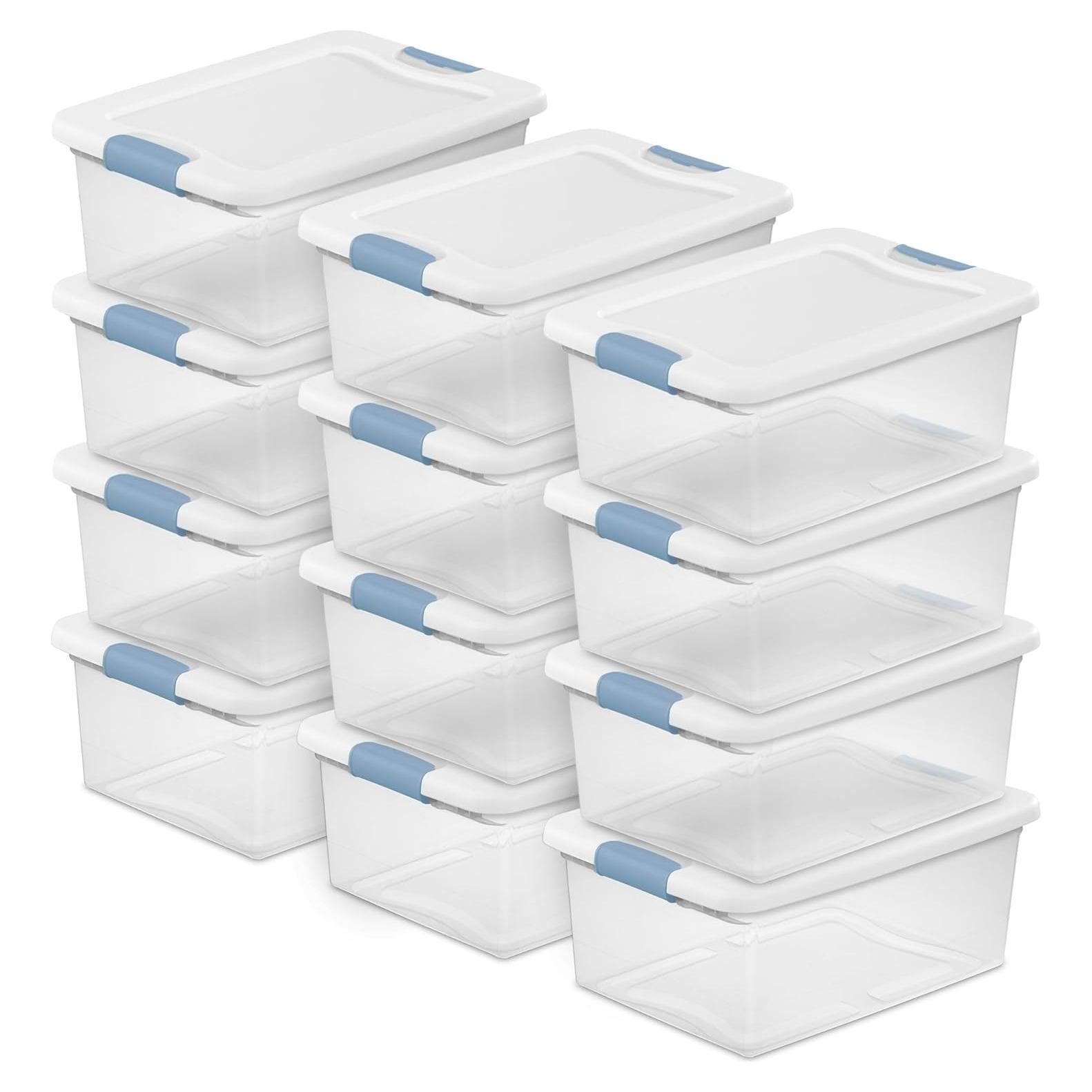 Caja de Almacenamiento Sterilite 15 Qt - Paquete de 12, Plástico Transparente