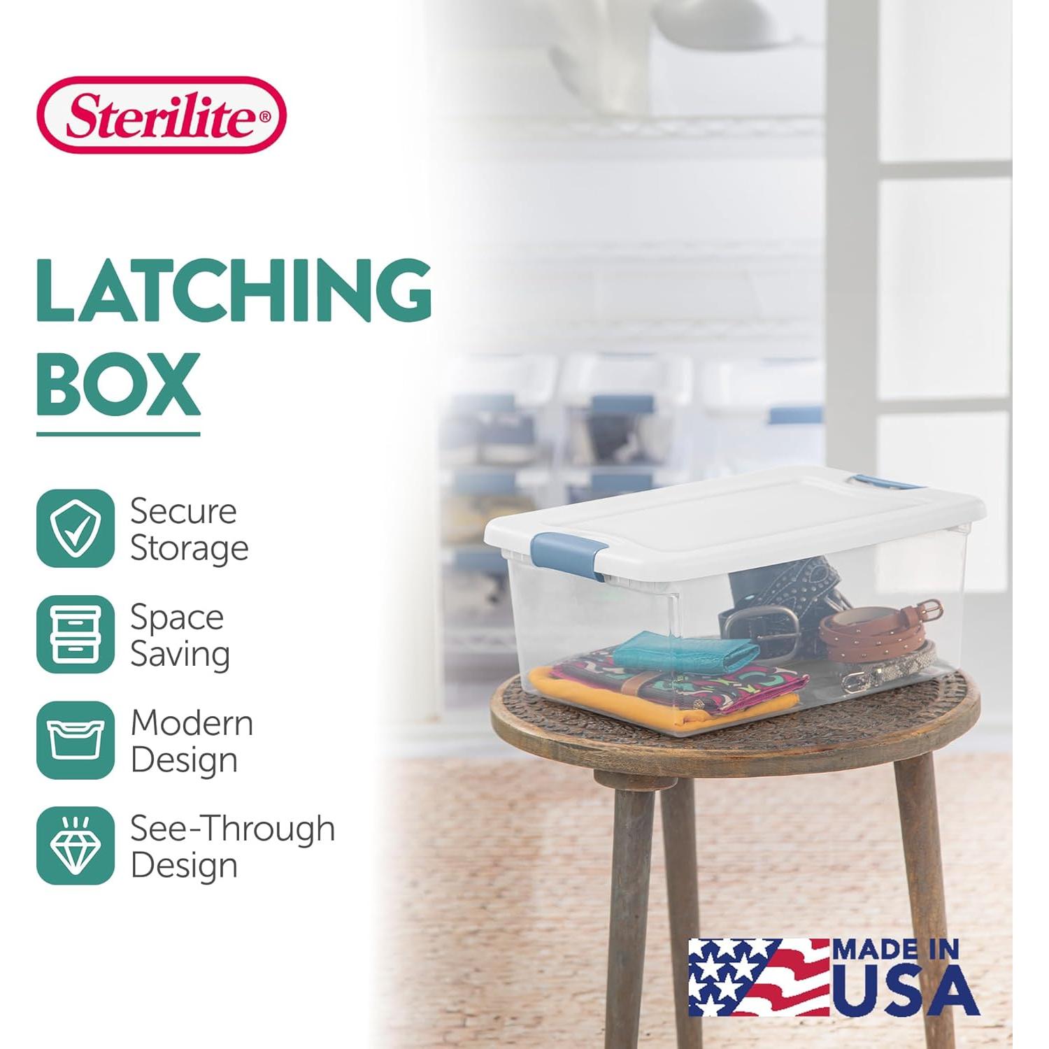 Caja de Almacenamiento Sterilite 15 Qt - Paquete de 12, Plástico Transparente