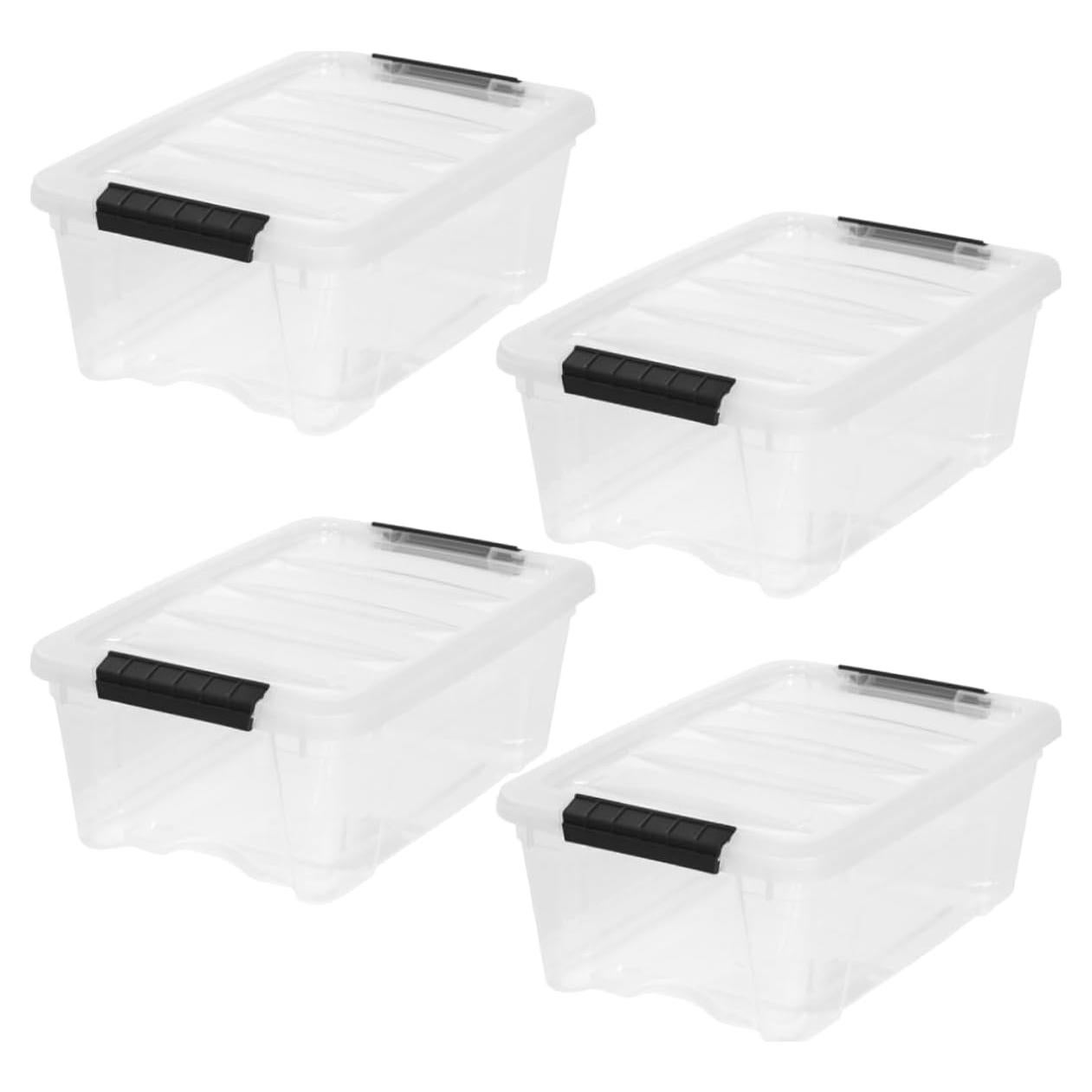 Bins de Almacenamiento IRIS USA 4-Pack 12.3L Apilables