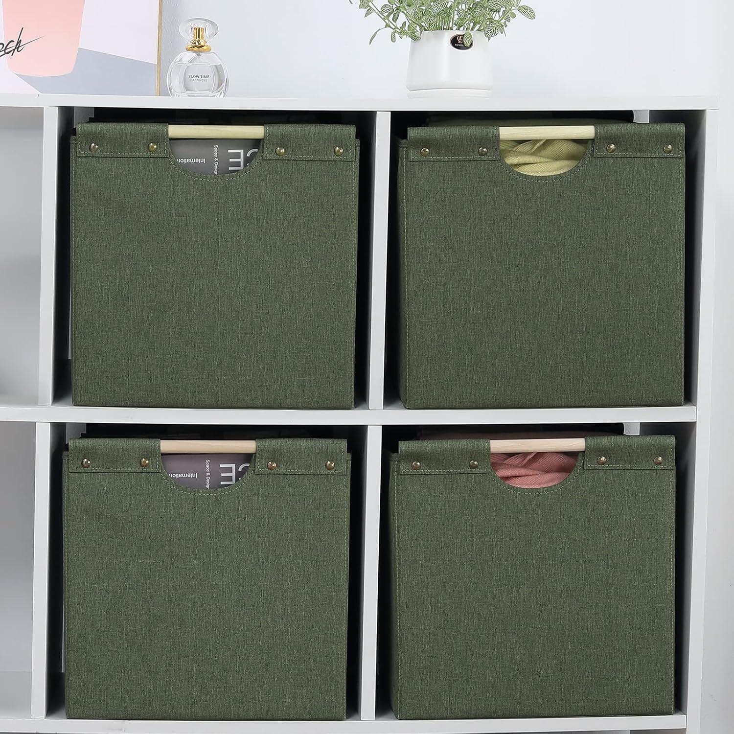 Cestas de Almacenamiento Plegables HOONEX 2 Unidades Oliva 41L