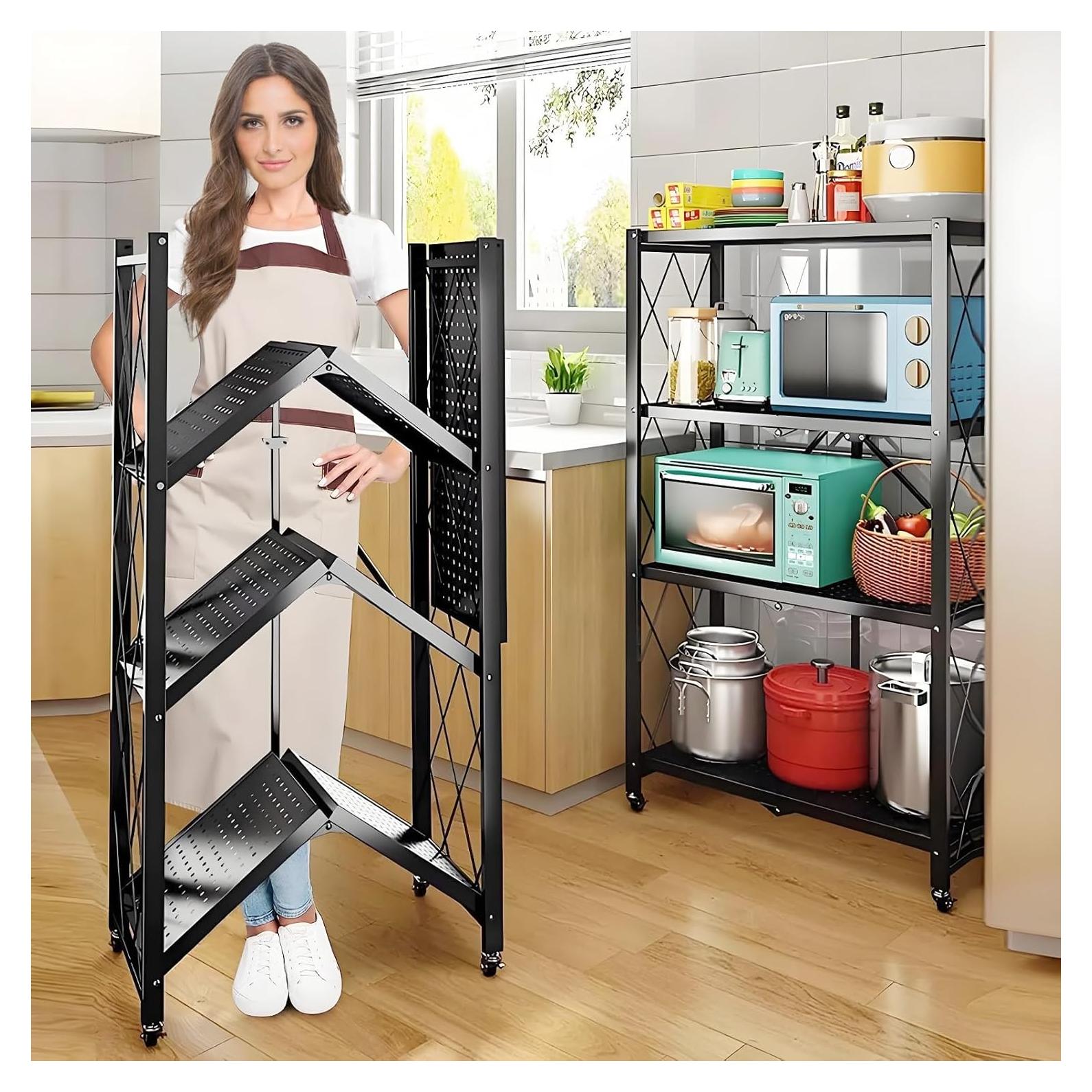 Estantería de Metal Plegable TEMZICK 4 Niveles 122x71 cm