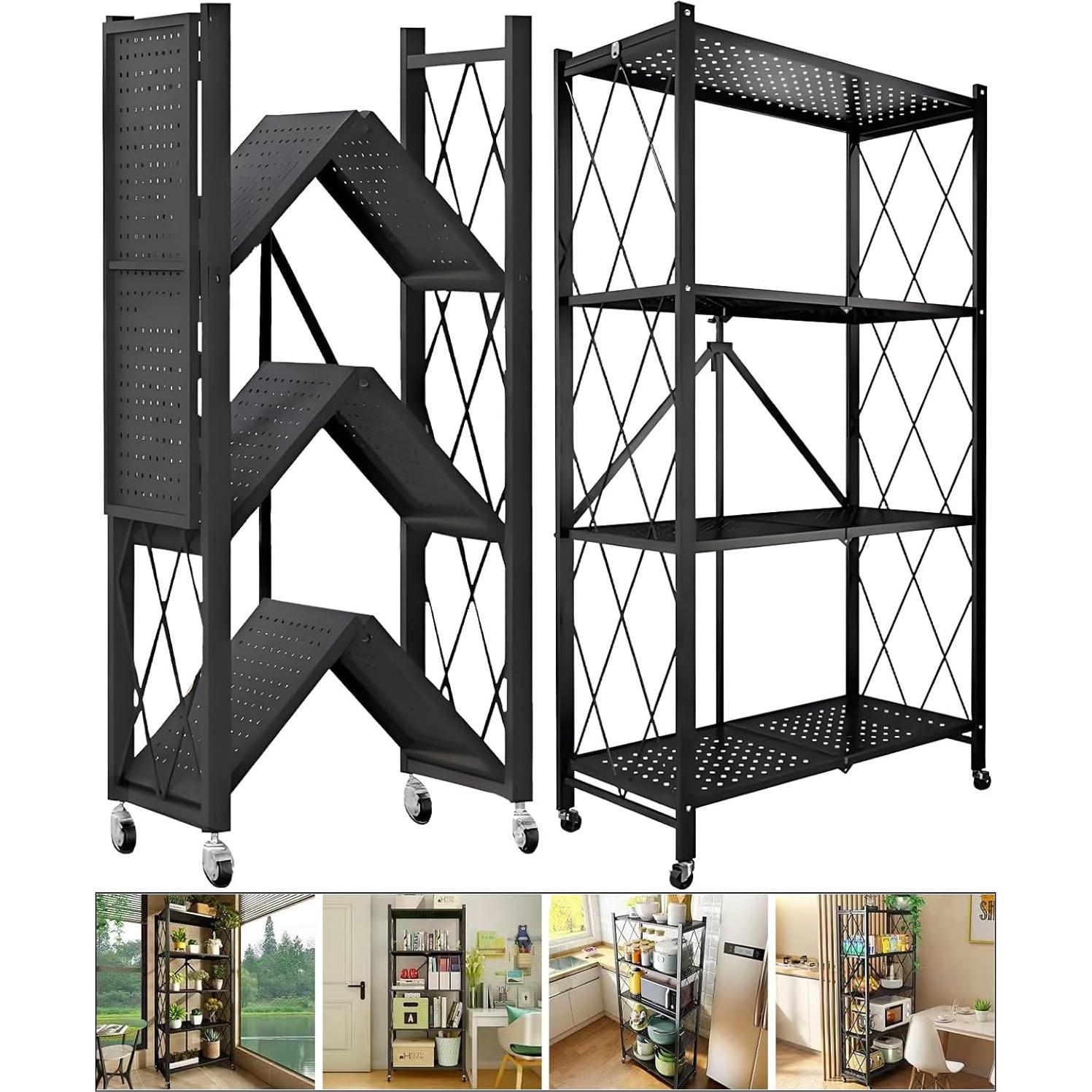 Estantería de Metal Plegable TEMZICK 4 Niveles 122x71 cm