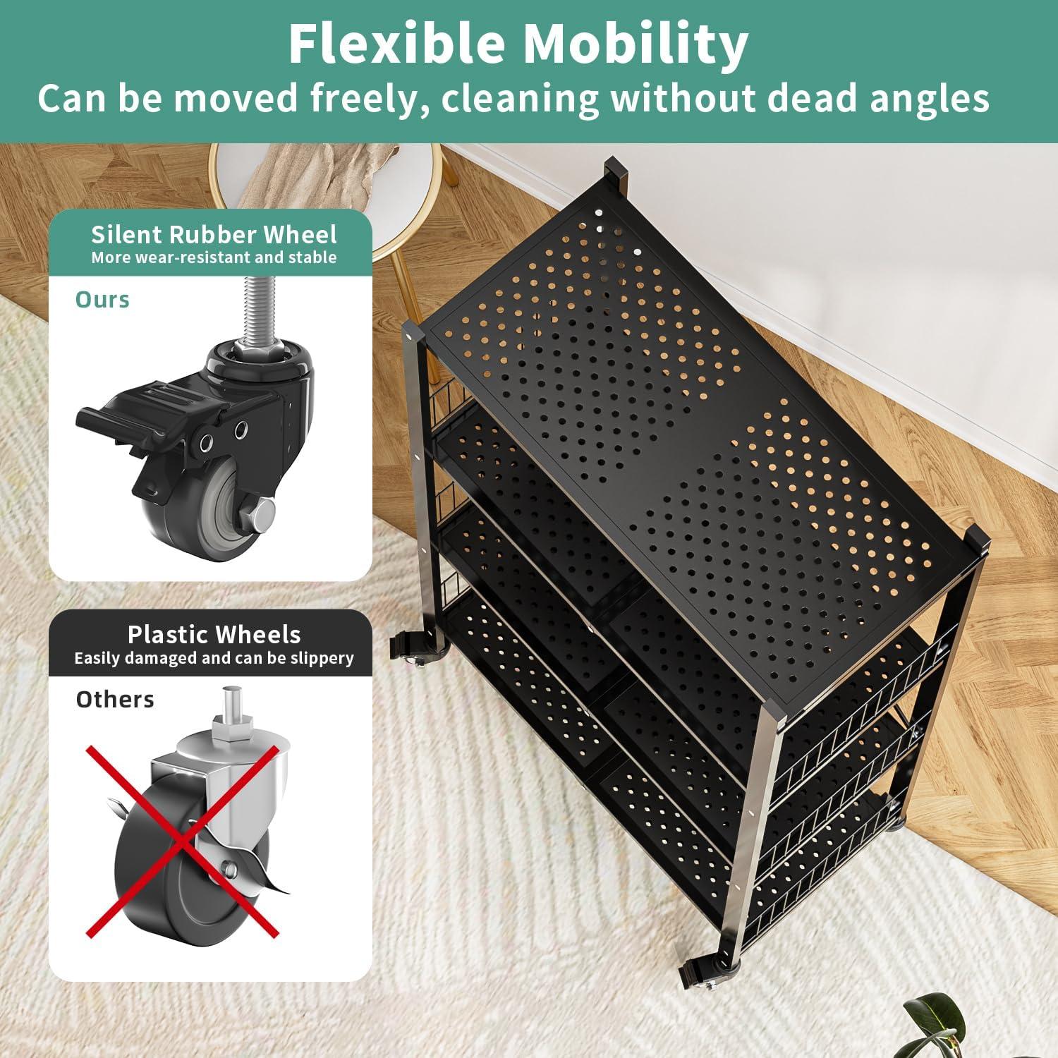 Estantería Plegable KWRRI de 5 Niveles, 499 kg, Negro