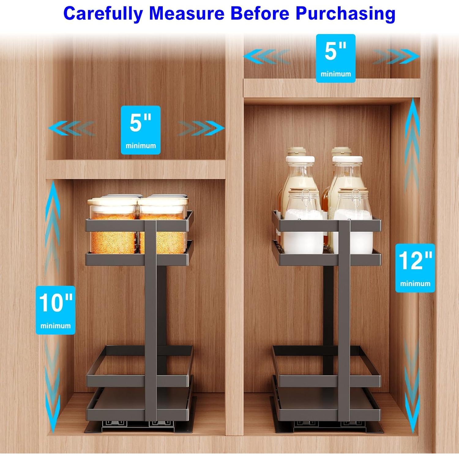 Organizador de Especias Extraíble Mustorn, 2 Niveles, Negro