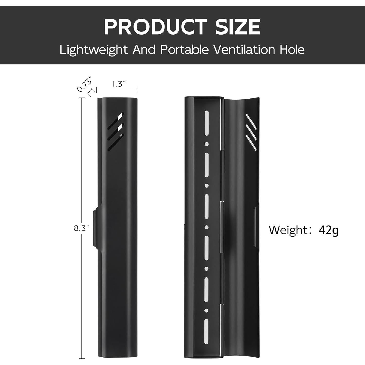 Estuche de Cepillo de Dientes de Viaje Glowivize Negro 21x3.4cm