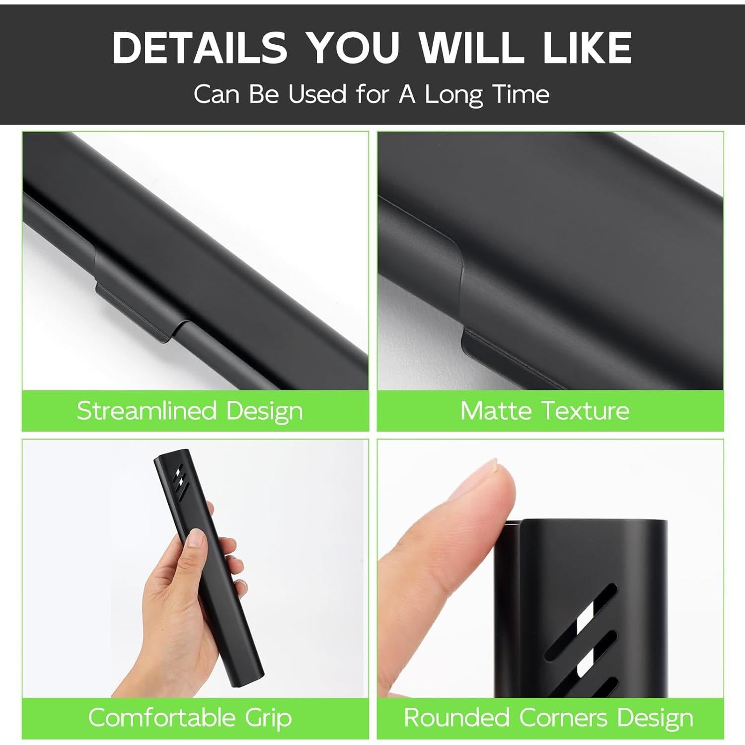 Estuche de Cepillo de Dientes de Viaje Glowivize Negro 21x3.4cm