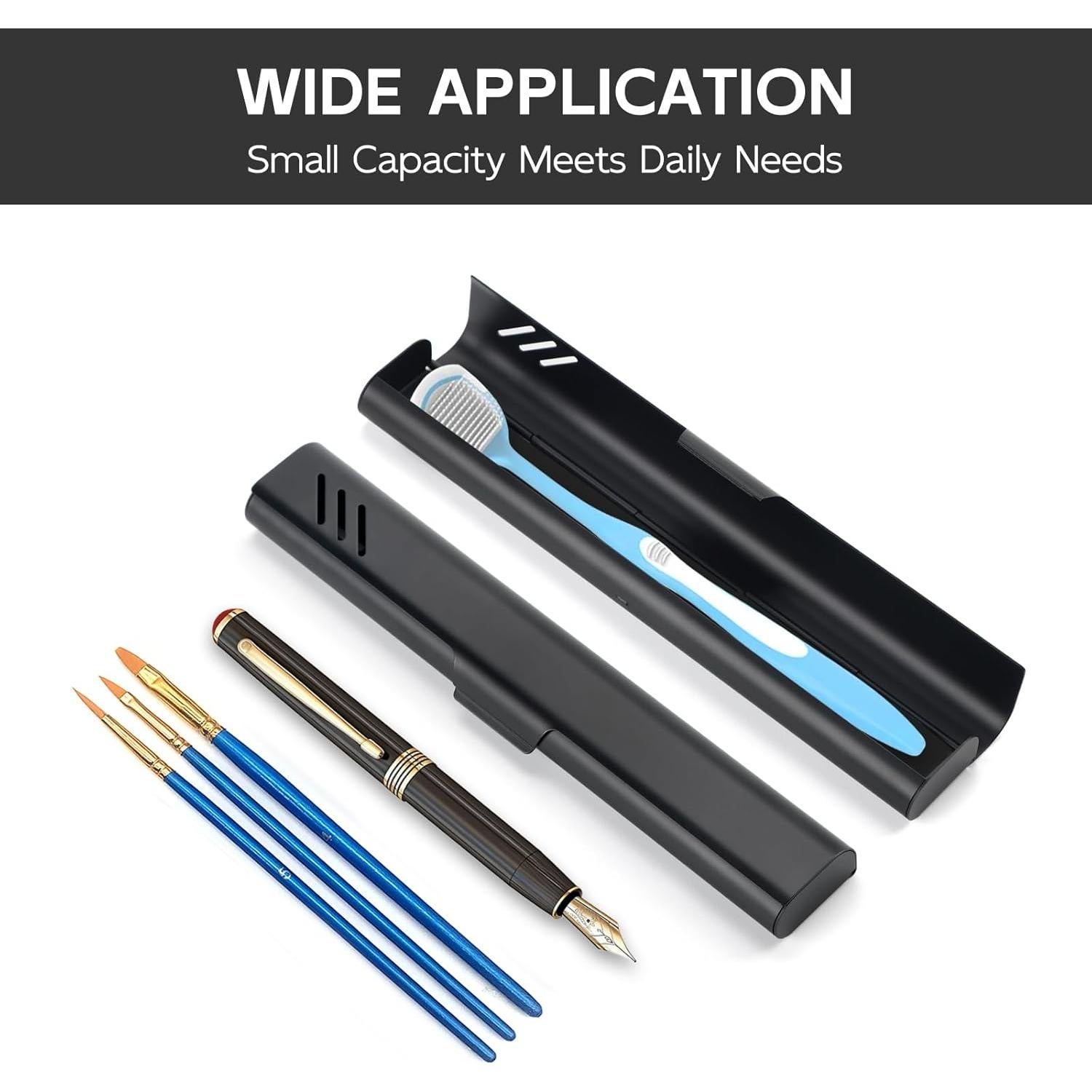 Estuche de Cepillo de Dientes de Viaje Glowivize Negro 21x3.4cm