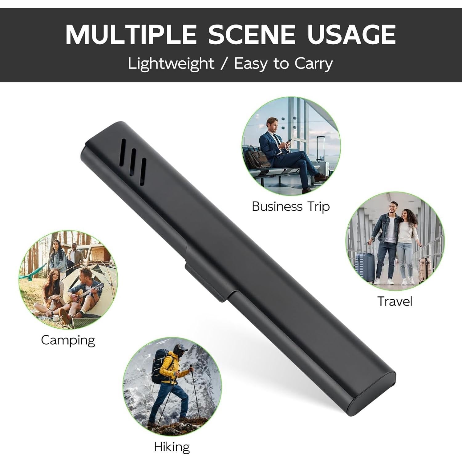 Estuche de Cepillo de Dientes de Viaje Glowivize Negro 21x3.4cm