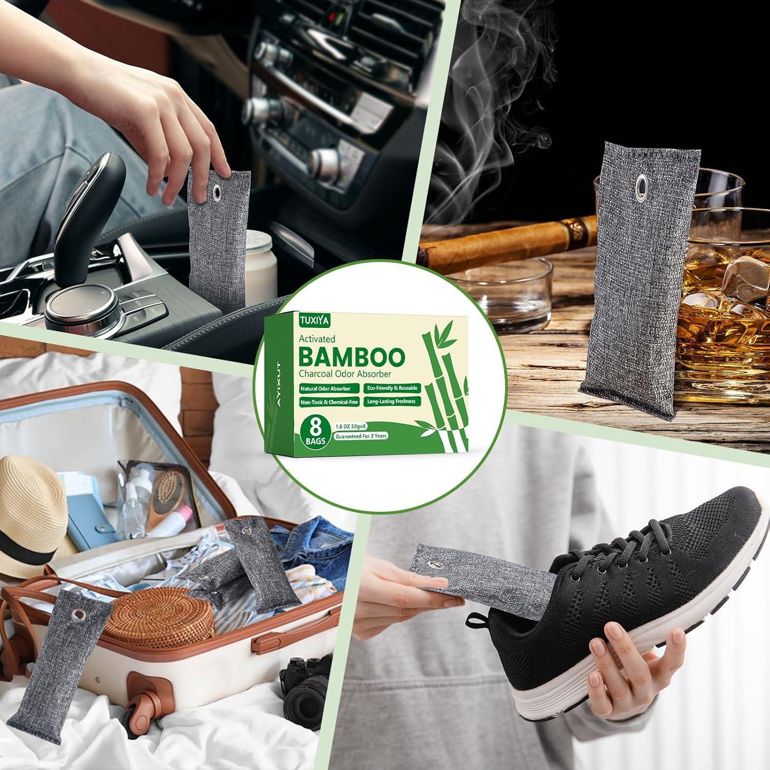 8 Pack Desodorantes de Carbón Activado TUXIYA 50g - Eliminador de Olores