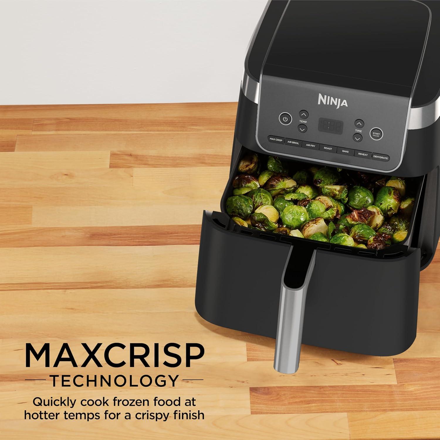 Freidora de Aire Ninja Pro XL 6.5QT 7 en 1 Max Crisp Gris