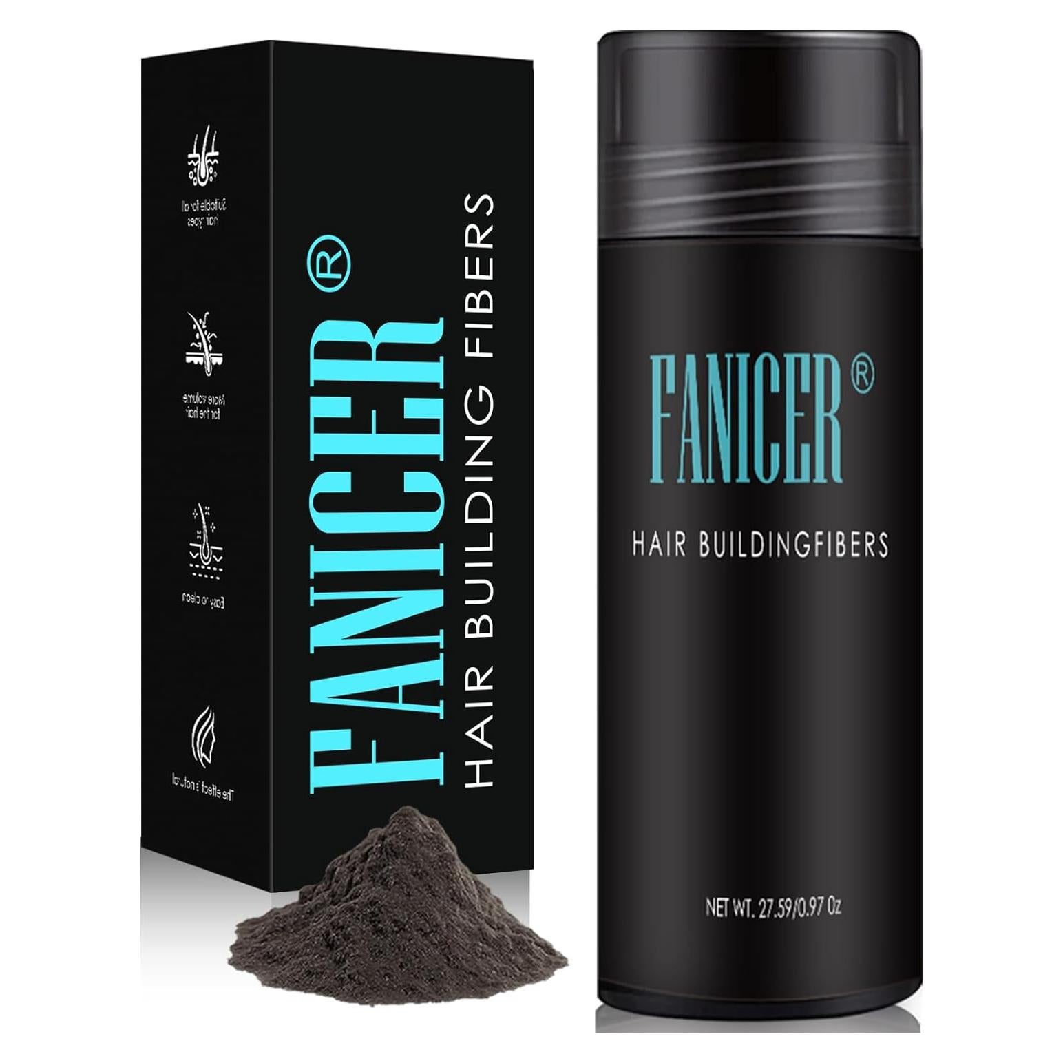 Polvo de Fibra Capilar Kavya 27.5g Marrón Oscuro Sin Fragancia