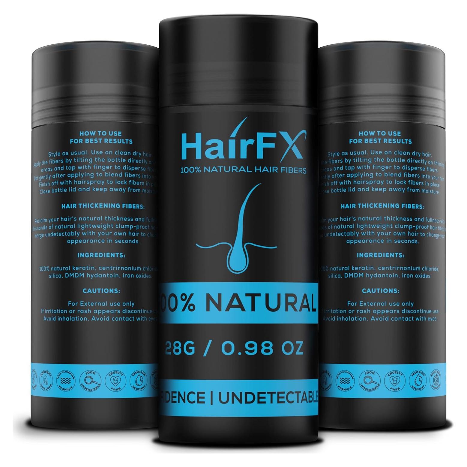 Fibras para Cabello Fino HairFX Marrón Oscuro 28g - Acondicionador Instantáneo