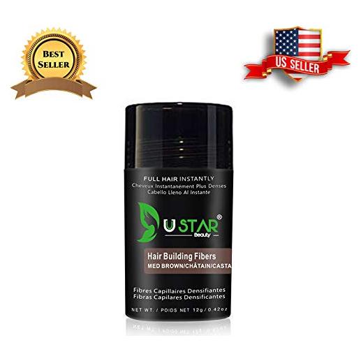 Fibras de Keratina USTAR para Cabello Marrón Medio 12g