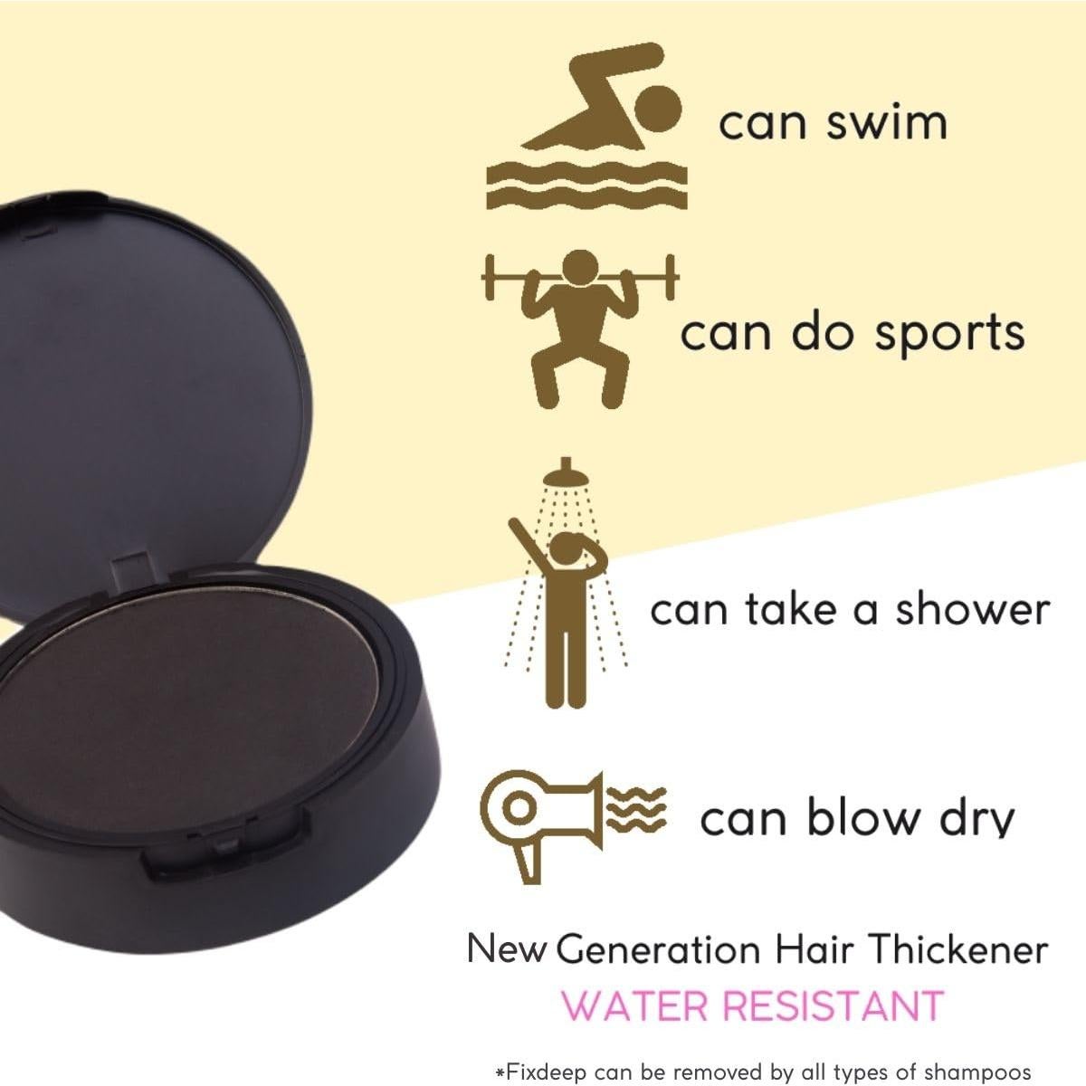 Fibras para Cabello Fino Fix Cosmetic 14g - Negro, Resistente al Agua