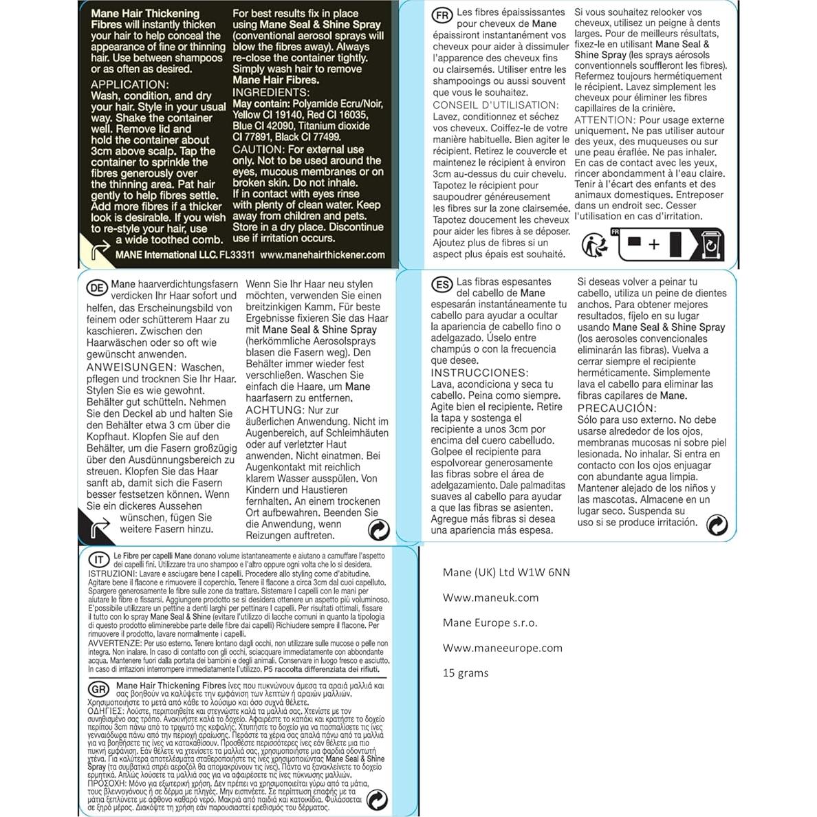 Fibra Capilar Mane para Cabello Fino y Ralo - Negro Azabache