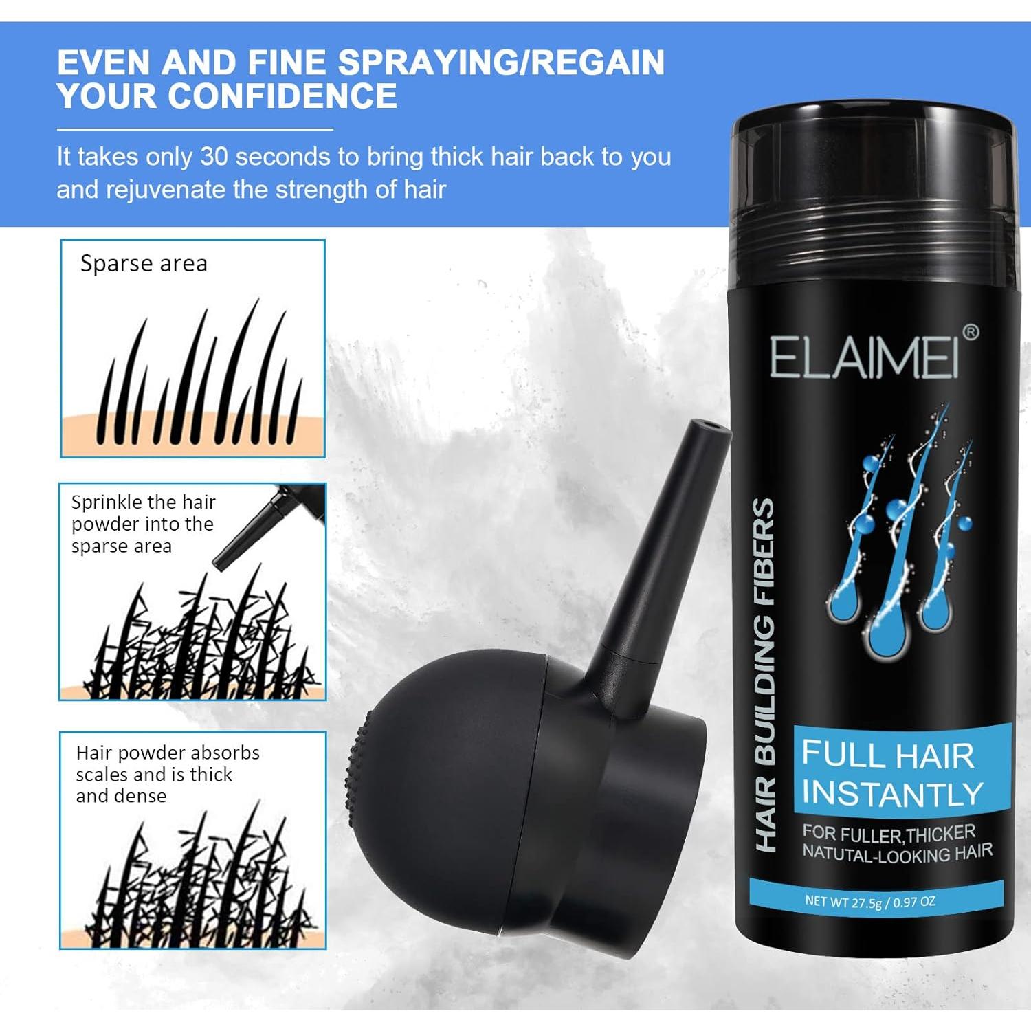 Fibra Capilar RoseFlower 27.5g Negro - Spray Unisex Impermeable