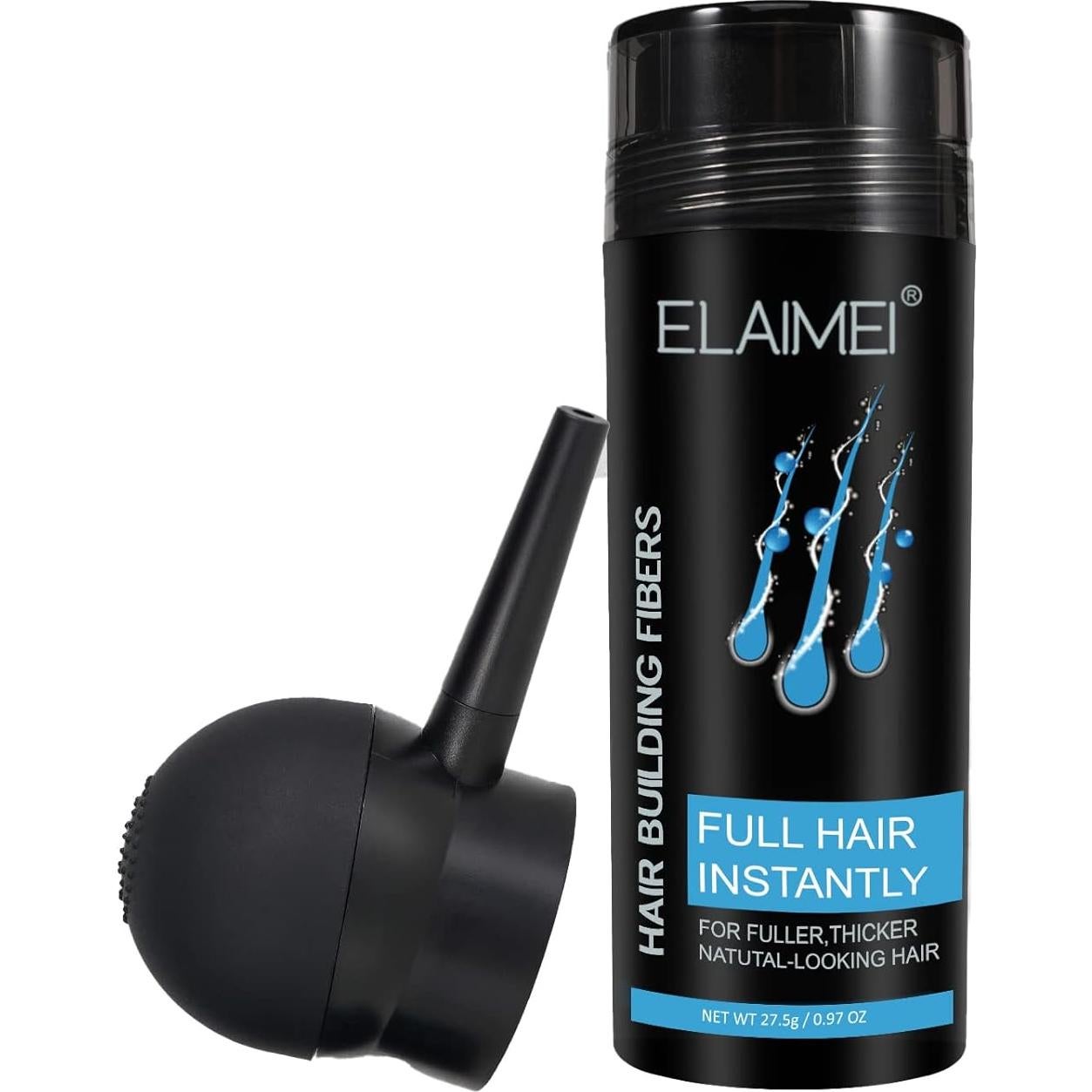 Fibra Capilar RoseFlower 27.5g Negro - Spray Unisex Impermeable