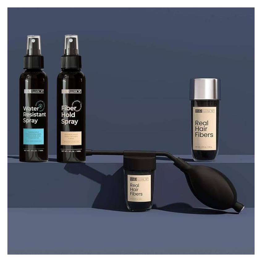 Kit de Fibras de Cabello Hair Illusion 100% Real - Marrón