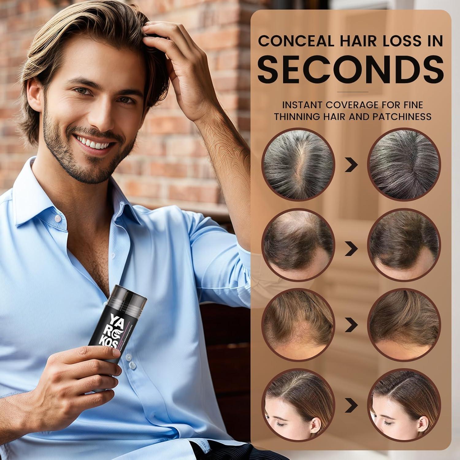 Fibras para Cabello Fino Yargkos Castaño Medio 28g - Relleno Instantáneo