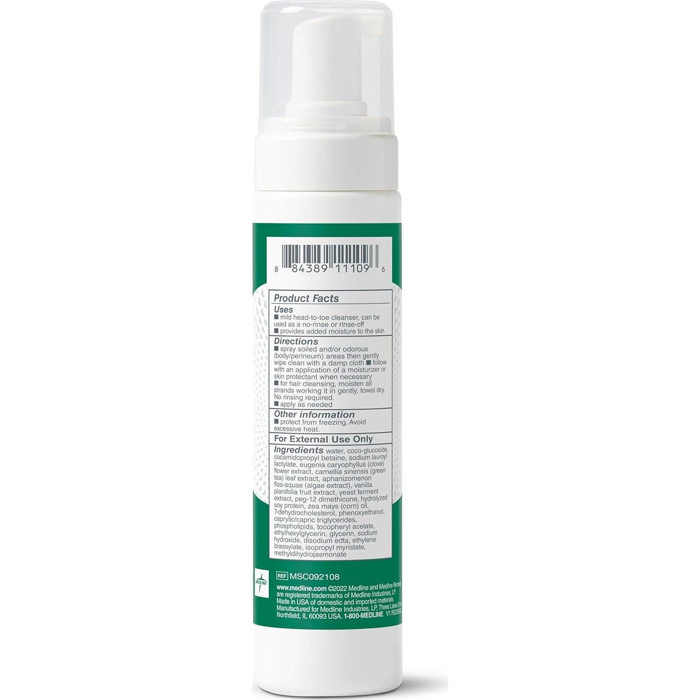 Limpiador Espumoso Sin Enjuague Medline Remedy 236.6 ml