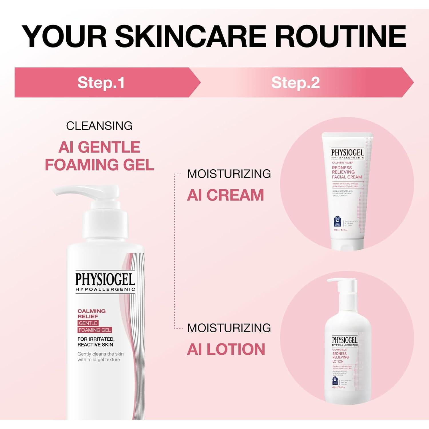 Limpiador Facial Espumoso Physiogel 230g para Piel Sensible