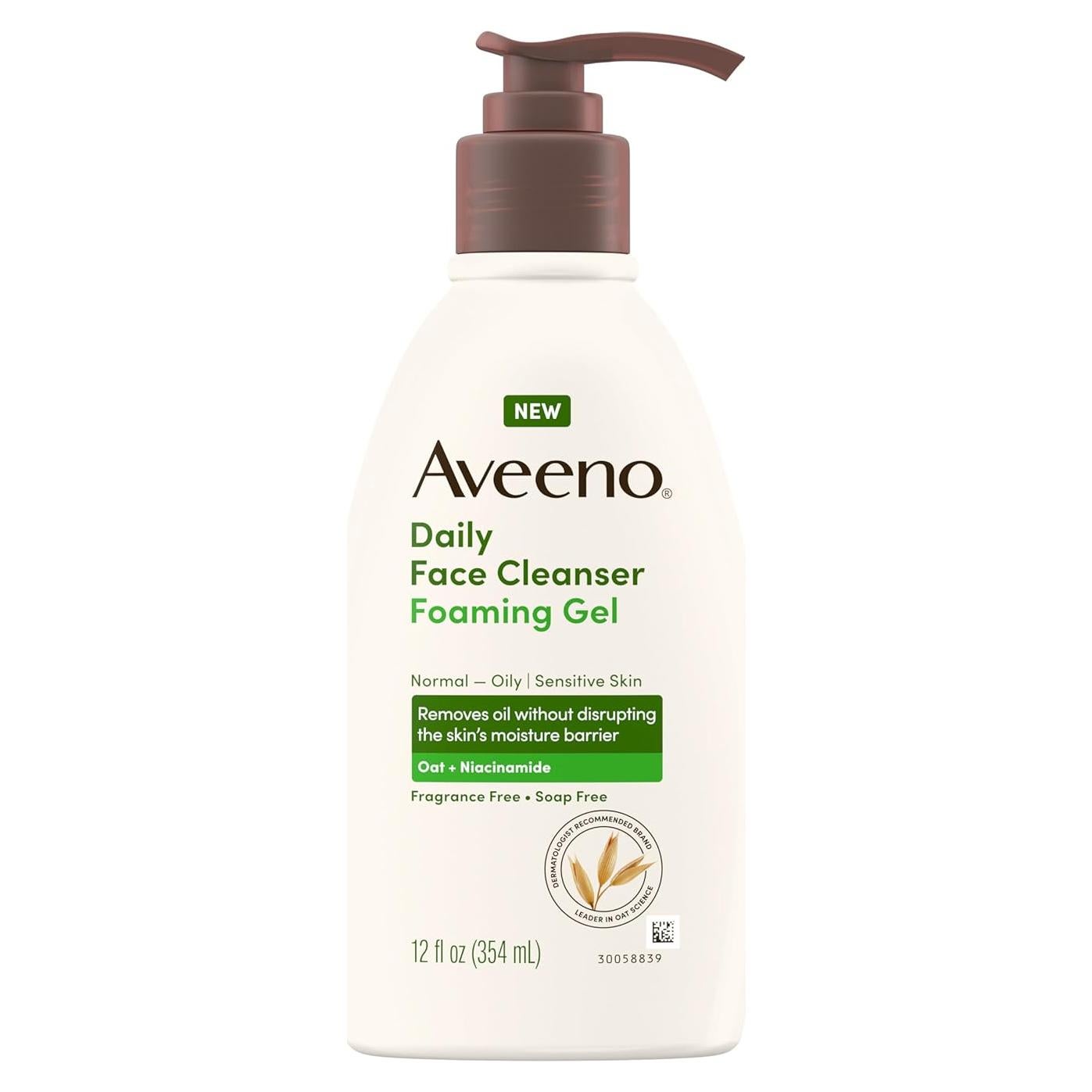 Gel Limpiador Facial Espumoso Aveeno 355 ml Piel Normal a Grasa