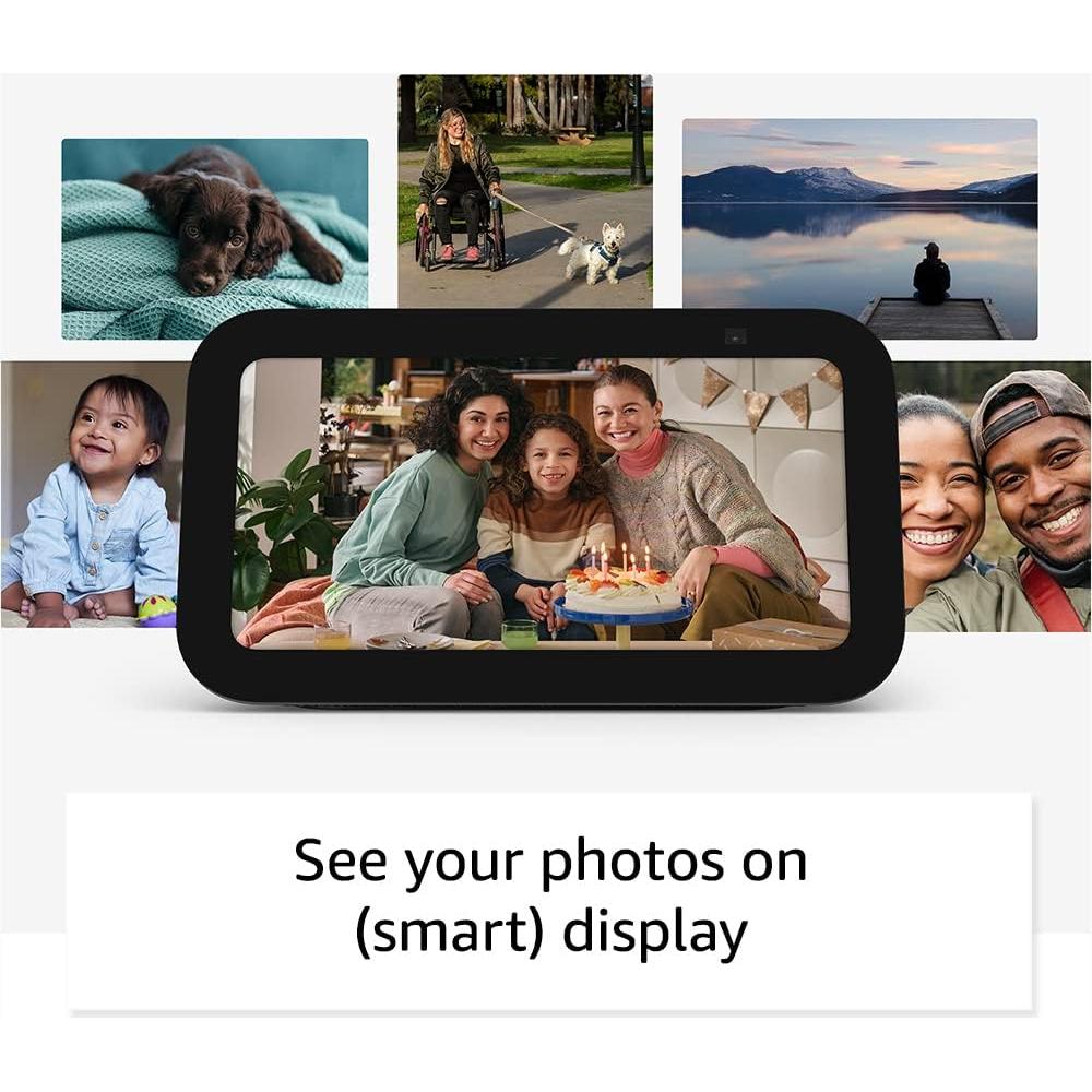 Amazon Echo Show 5 (newest model), Smart display with 2x the bass and clearer sound, Charcoal